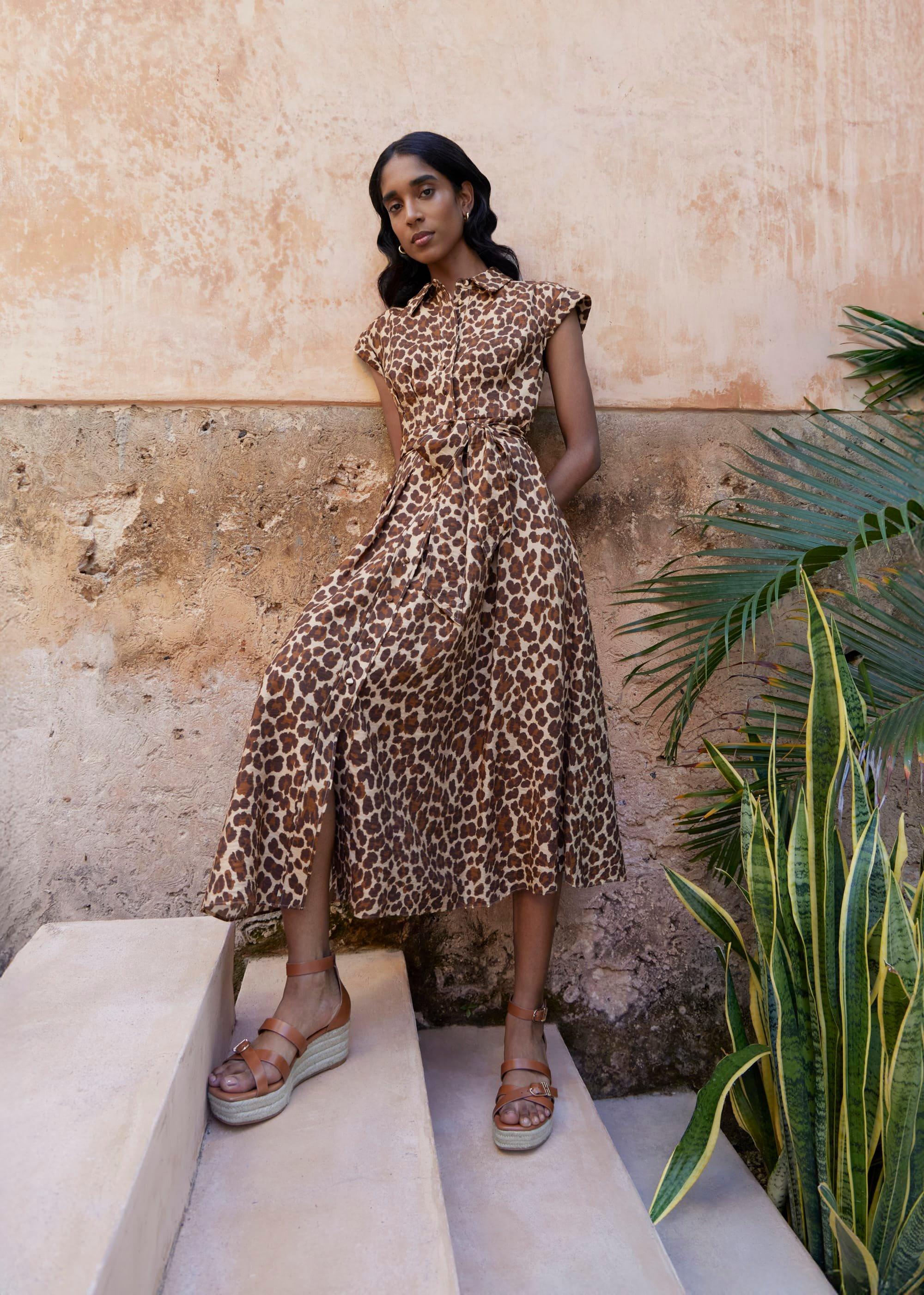 Hurst Leopard Shirt Dress, Brown Multi, hi-res