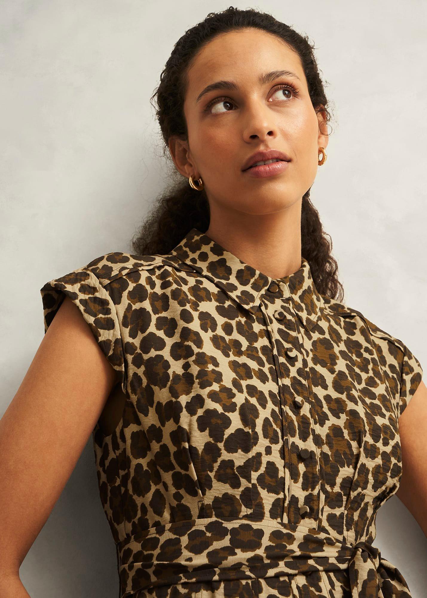Hurst Leopard Shirt Dress, Brown Multi, hi-res