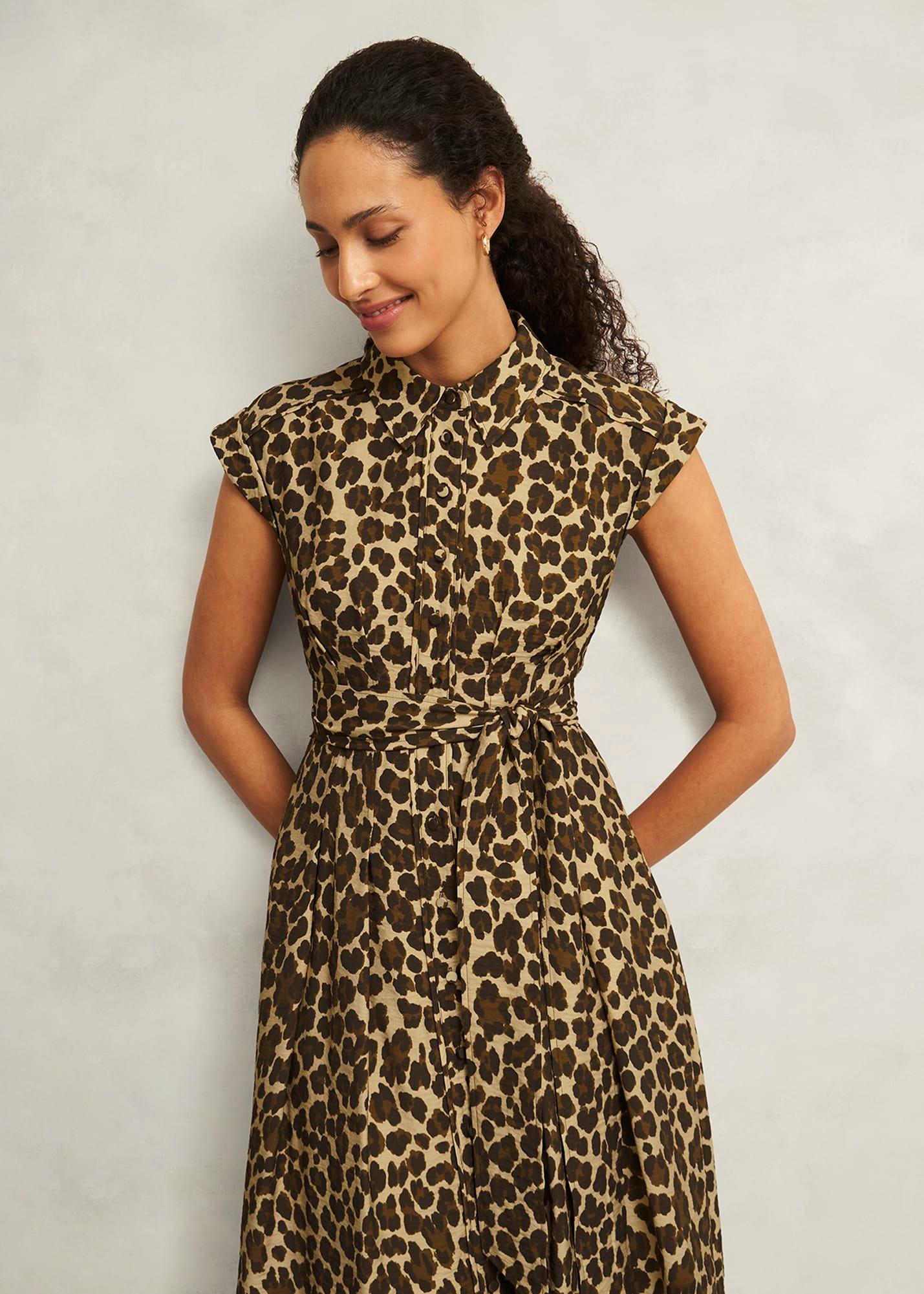 Hurst Leopard Shirt Dress, Brown Multi, hi-res