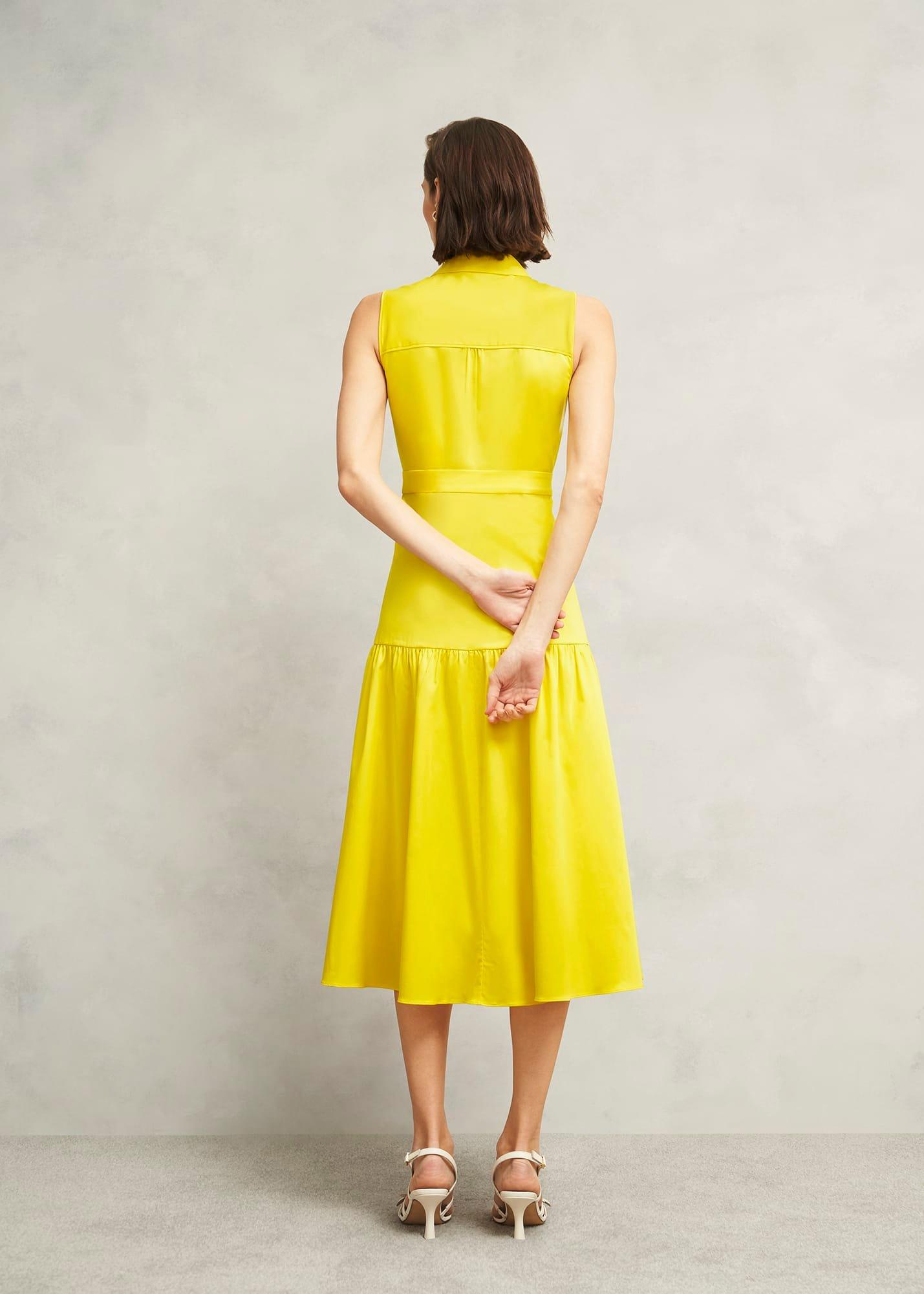 Carsington Cotton Shirt Dress, Sun Yellow, hi-res