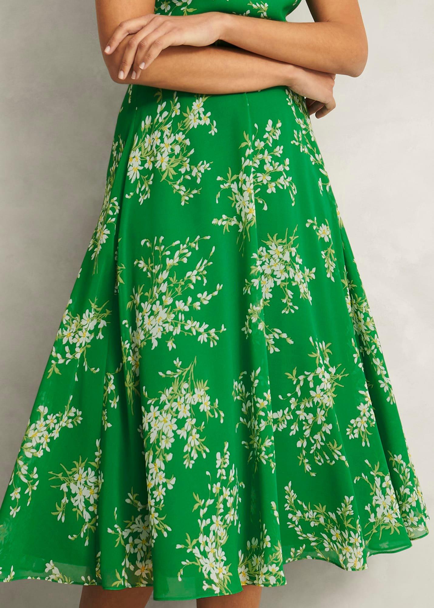 Petite Carly Dress, Green Ivory, hi-res