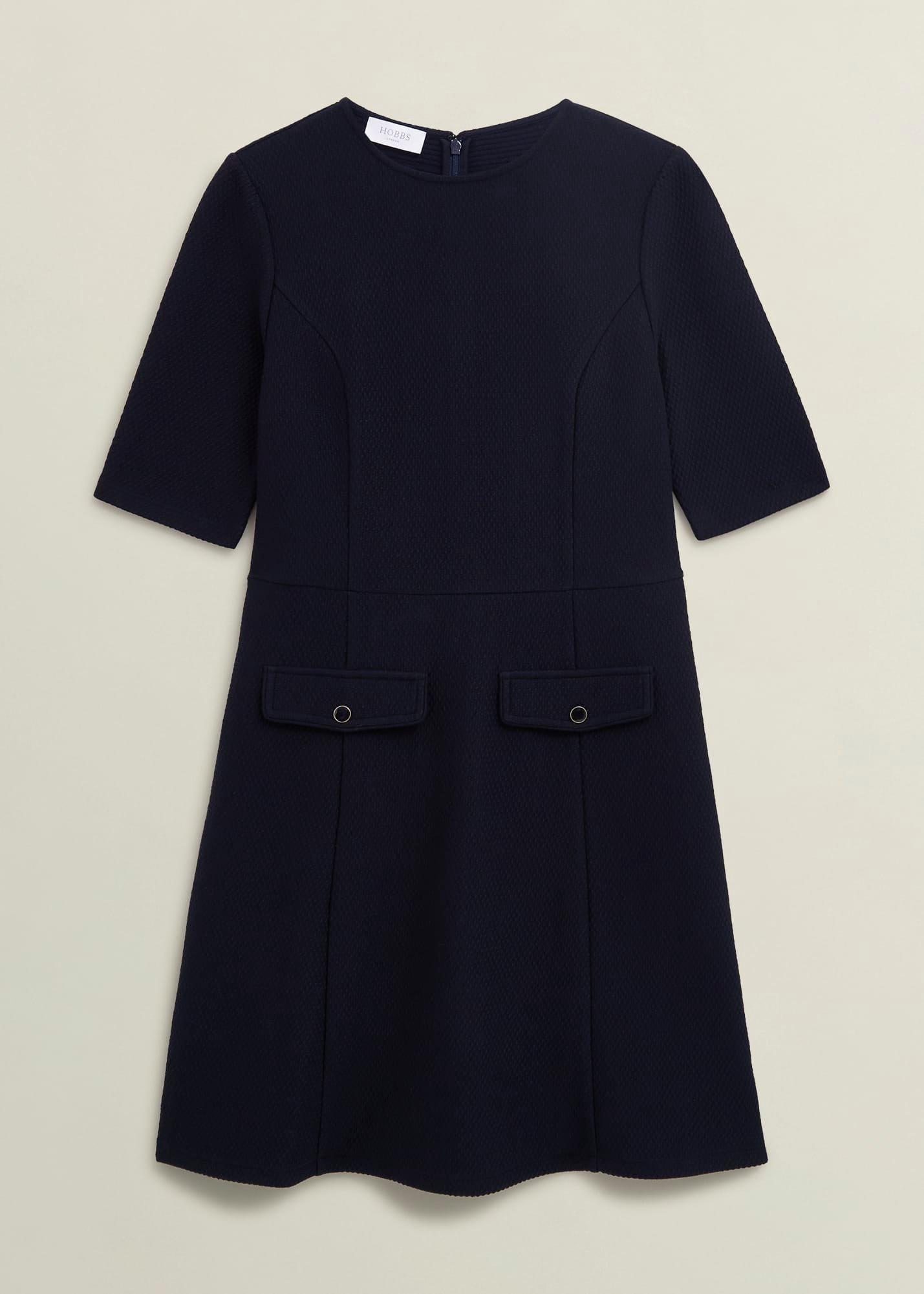 Adelaide Ponte Dress, Hobbs Navy, hi-res