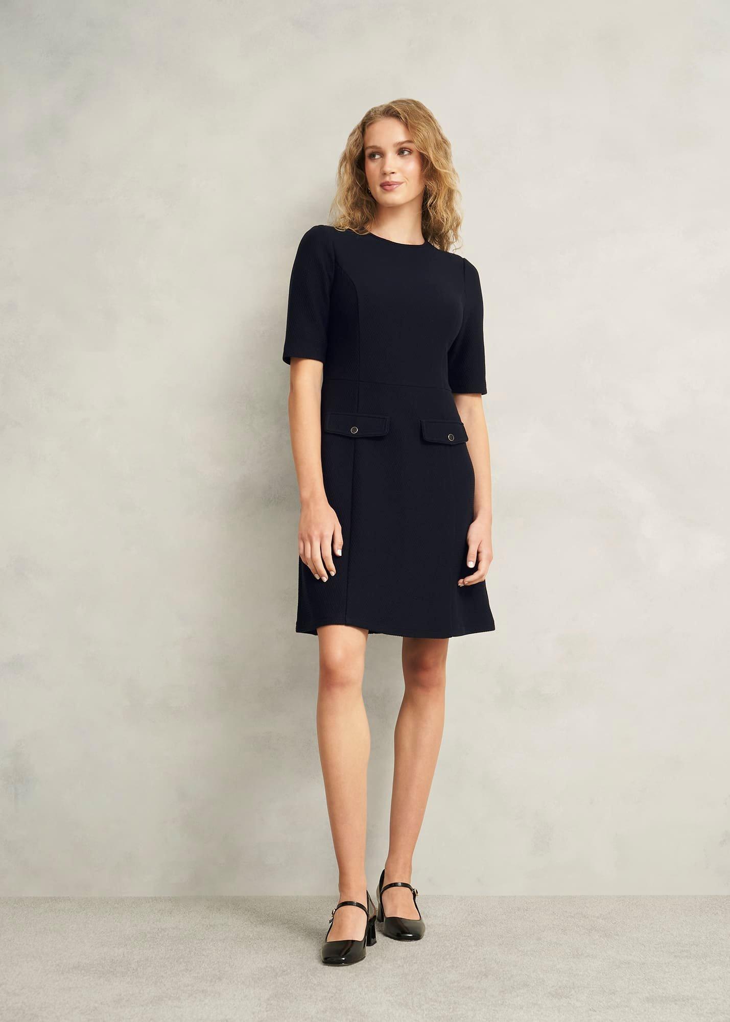 Adelaide Ponte Dress, Hobbs Navy, hi-res