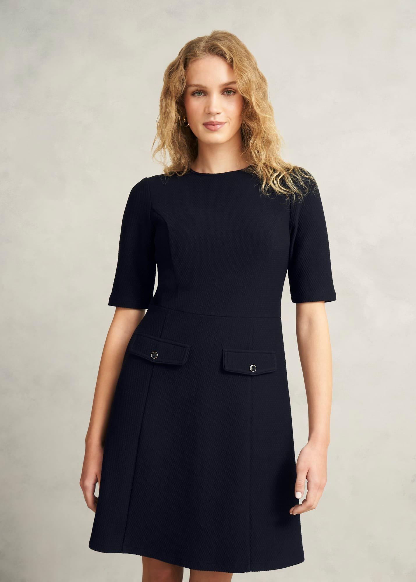 Adelaide Ponte Dress, Hobbs Navy, hi-res