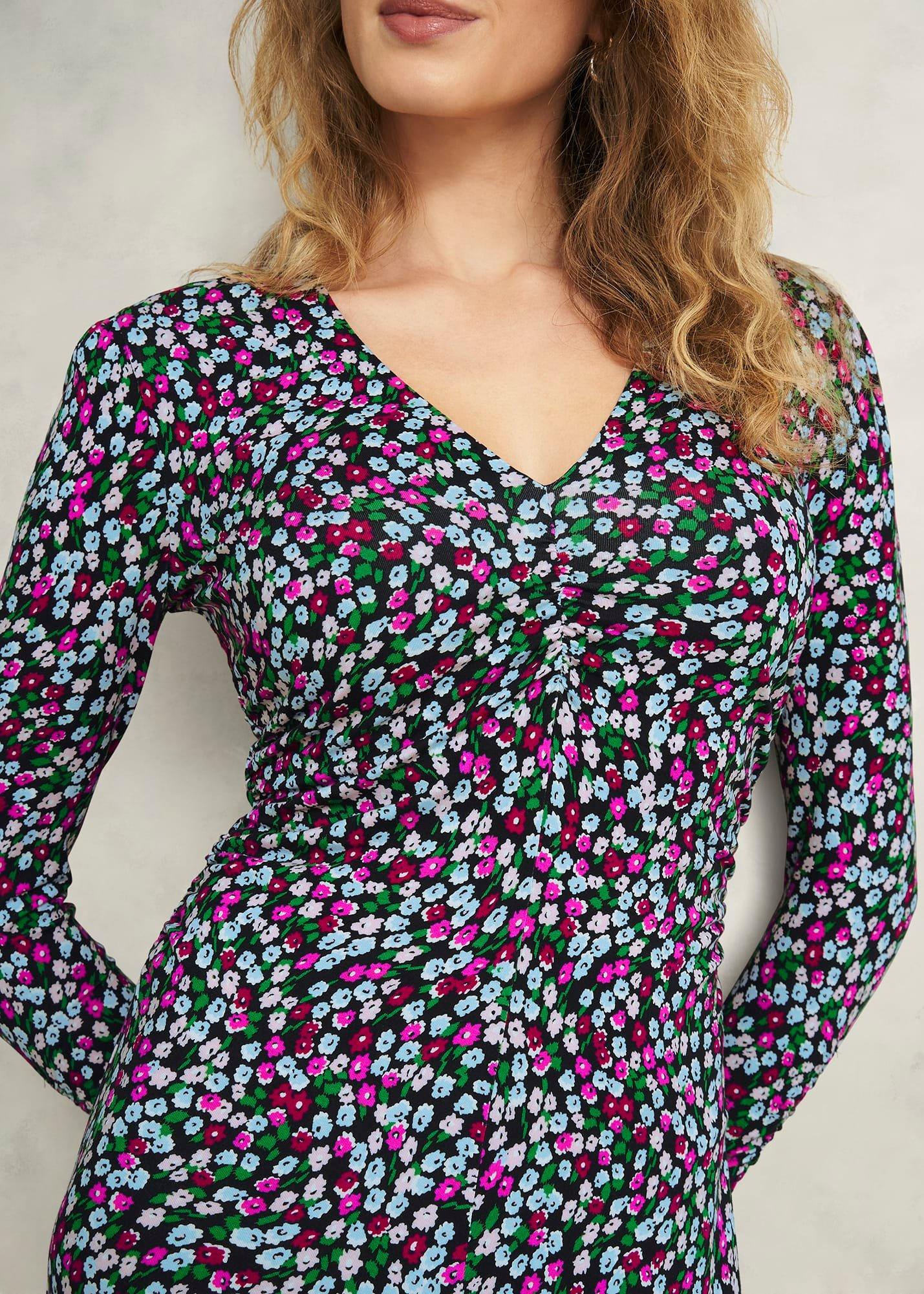 Petite Flo Jersey Dress, Pink Multi, hi-res