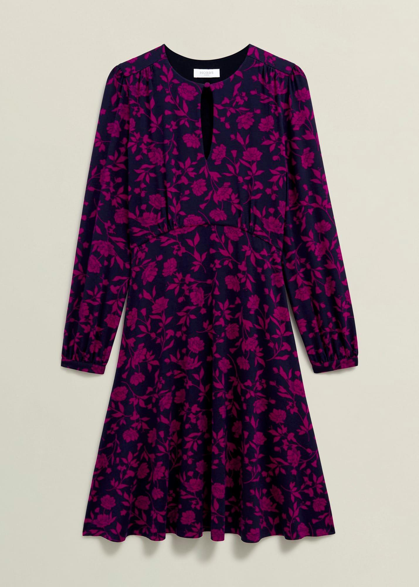 Grace Jersey Dress, Navy Pink, hi-res