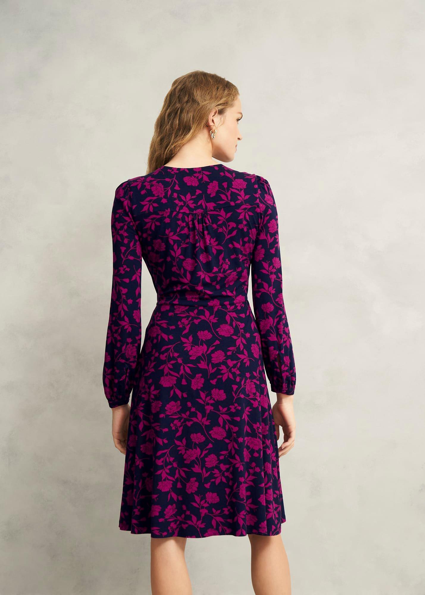 Grace Jersey Dress, Navy Pink, hi-res