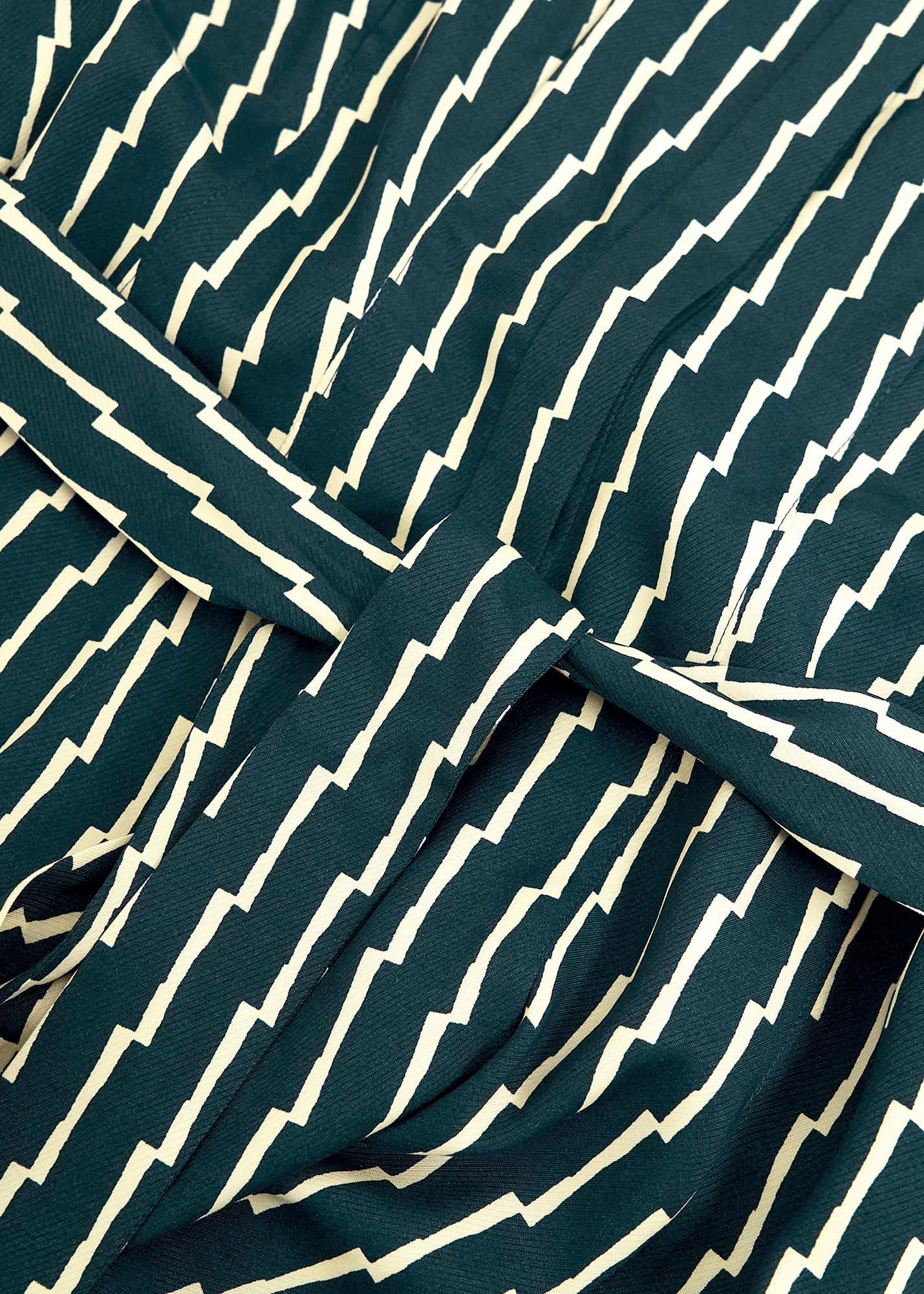 Serpentine Shirt Dress, Green Cream, hi-res