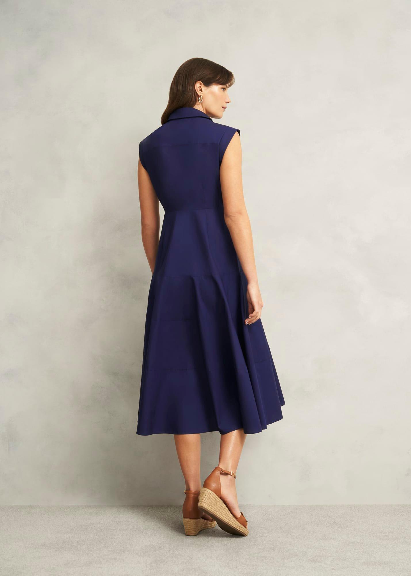 Lilah Cotton Dress, Rich Navy Blue, hi-res