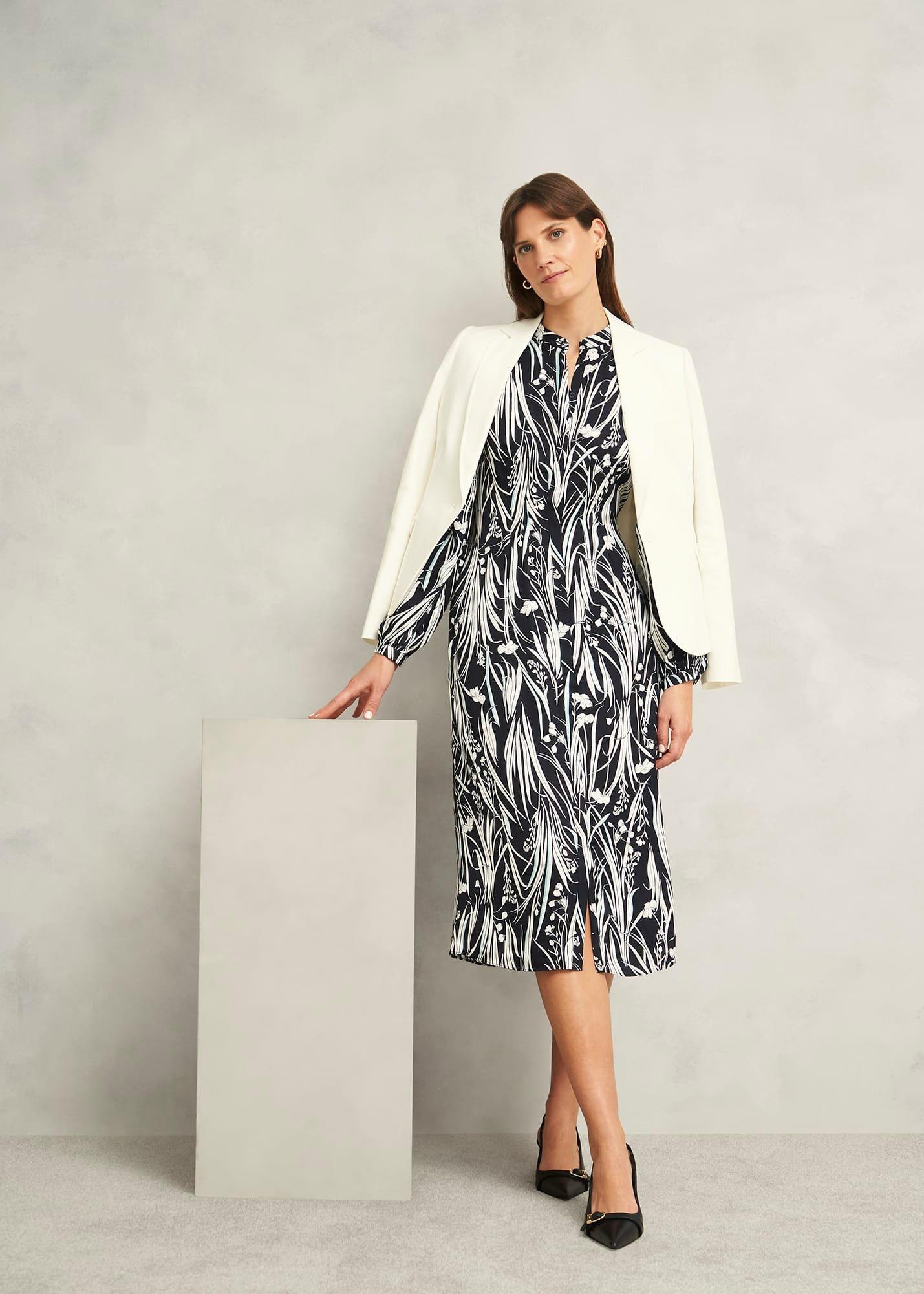 Colette Dress, Navy Ivory, hi-res