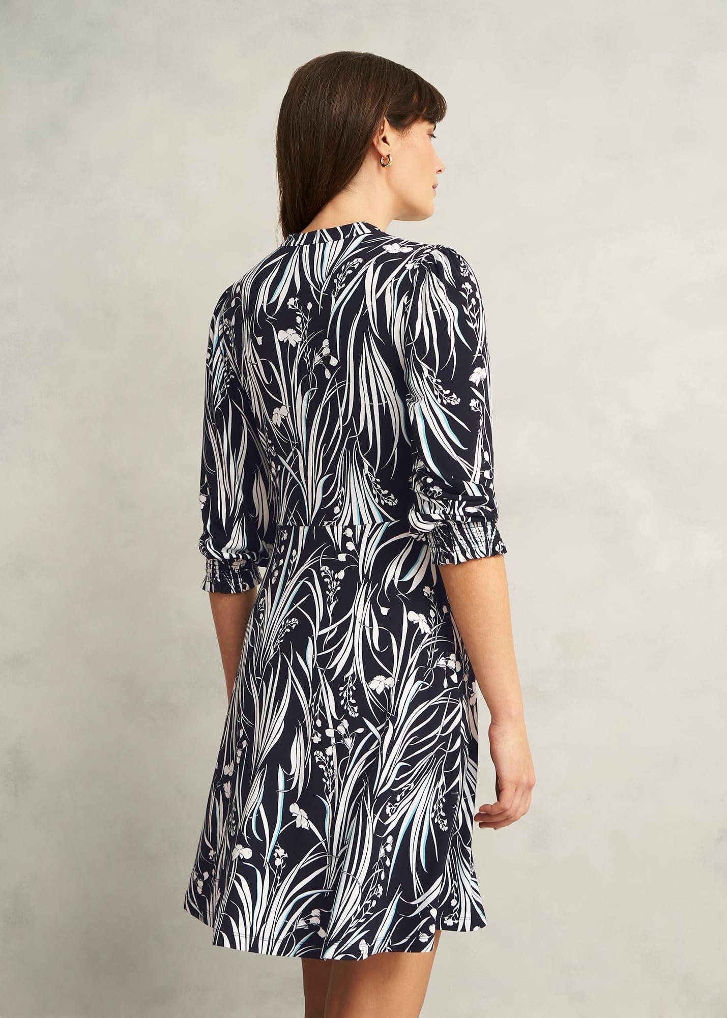 Mollie Jersey Dress, Navy Ivory, hi-res