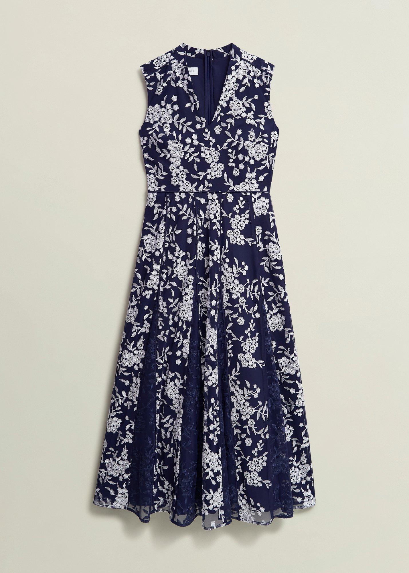 Quin Embroidered Dress, Midnight Ivory, hi-res
