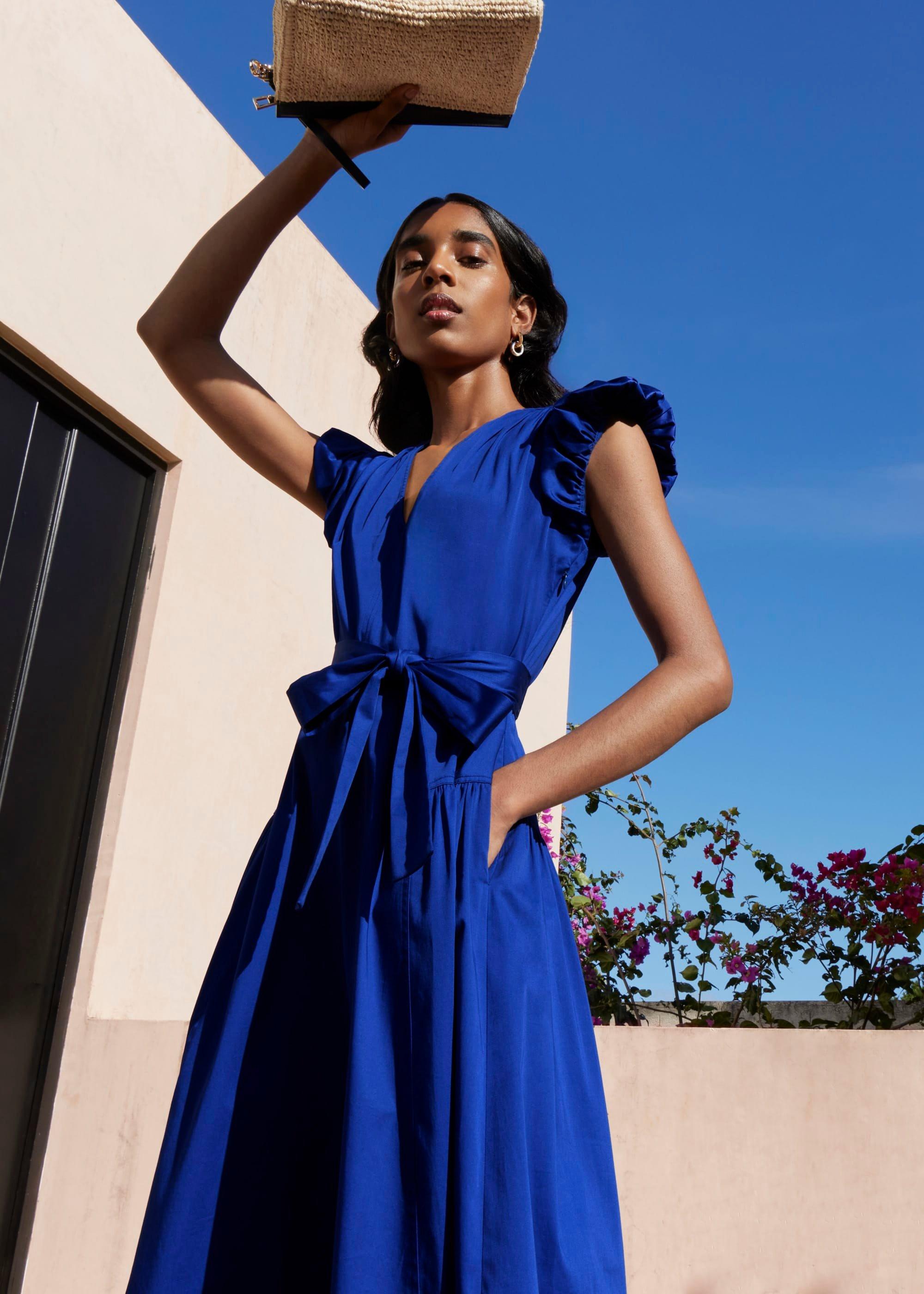 Kinder Cotton Blend Midi Dress