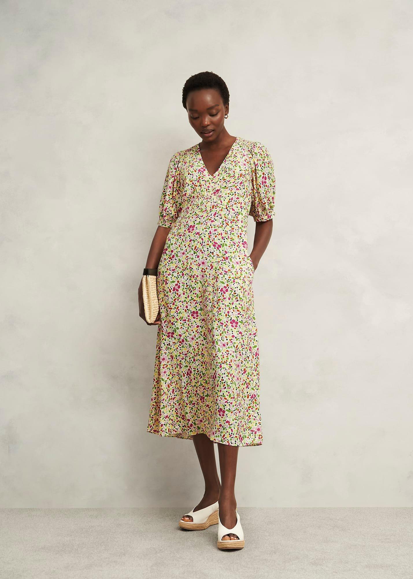 Petite Santana Dress, Ivory Multi, hi-res