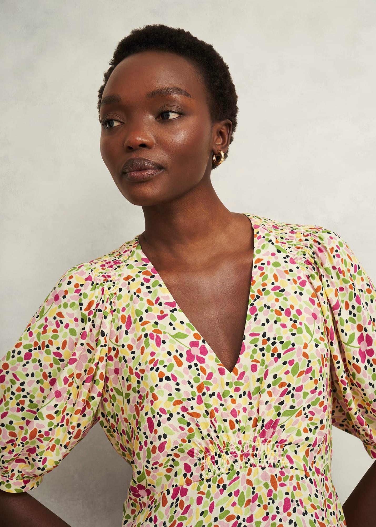 Petite Santana Dress, Ivory Multi, hi-res