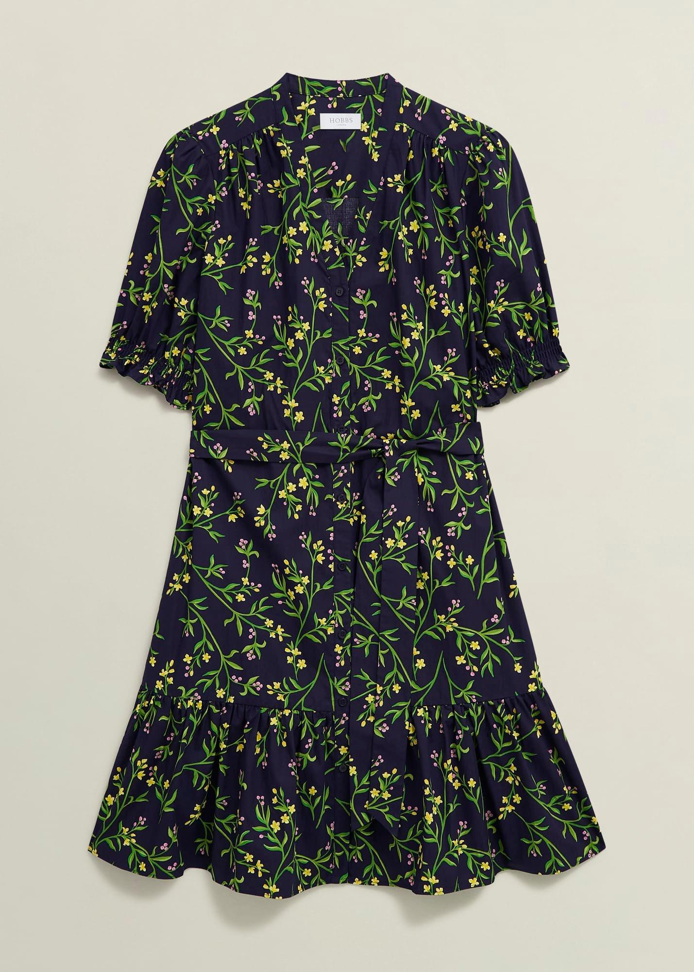 Christina Cotton Dress, Navy Multi, hi-res