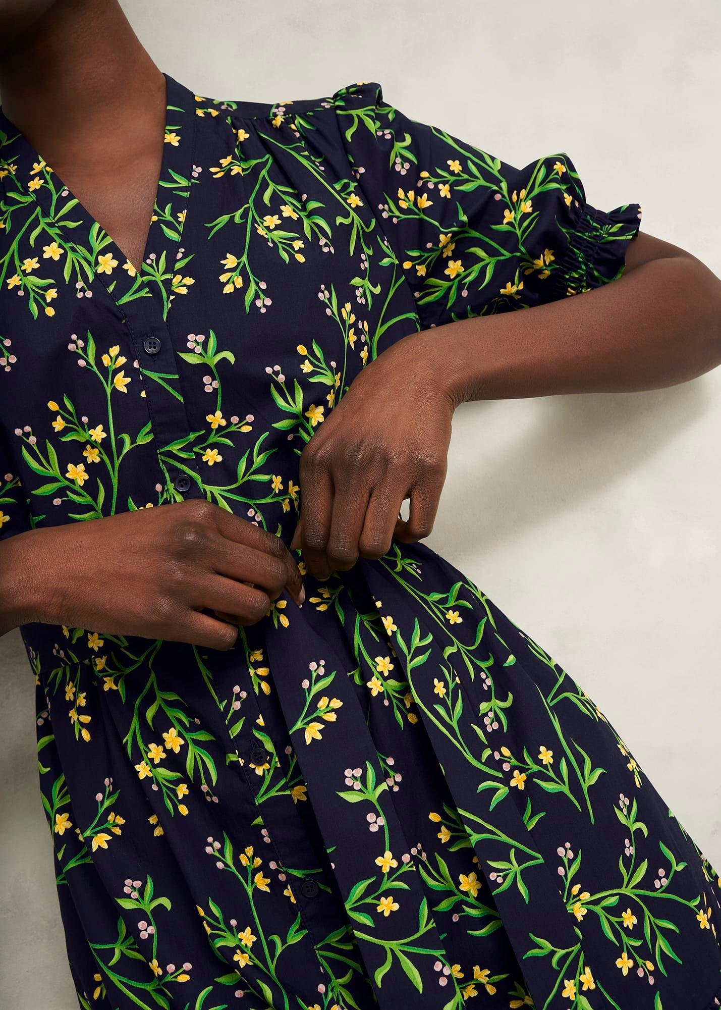 Christina Cotton Dress, Navy Multi, hi-res