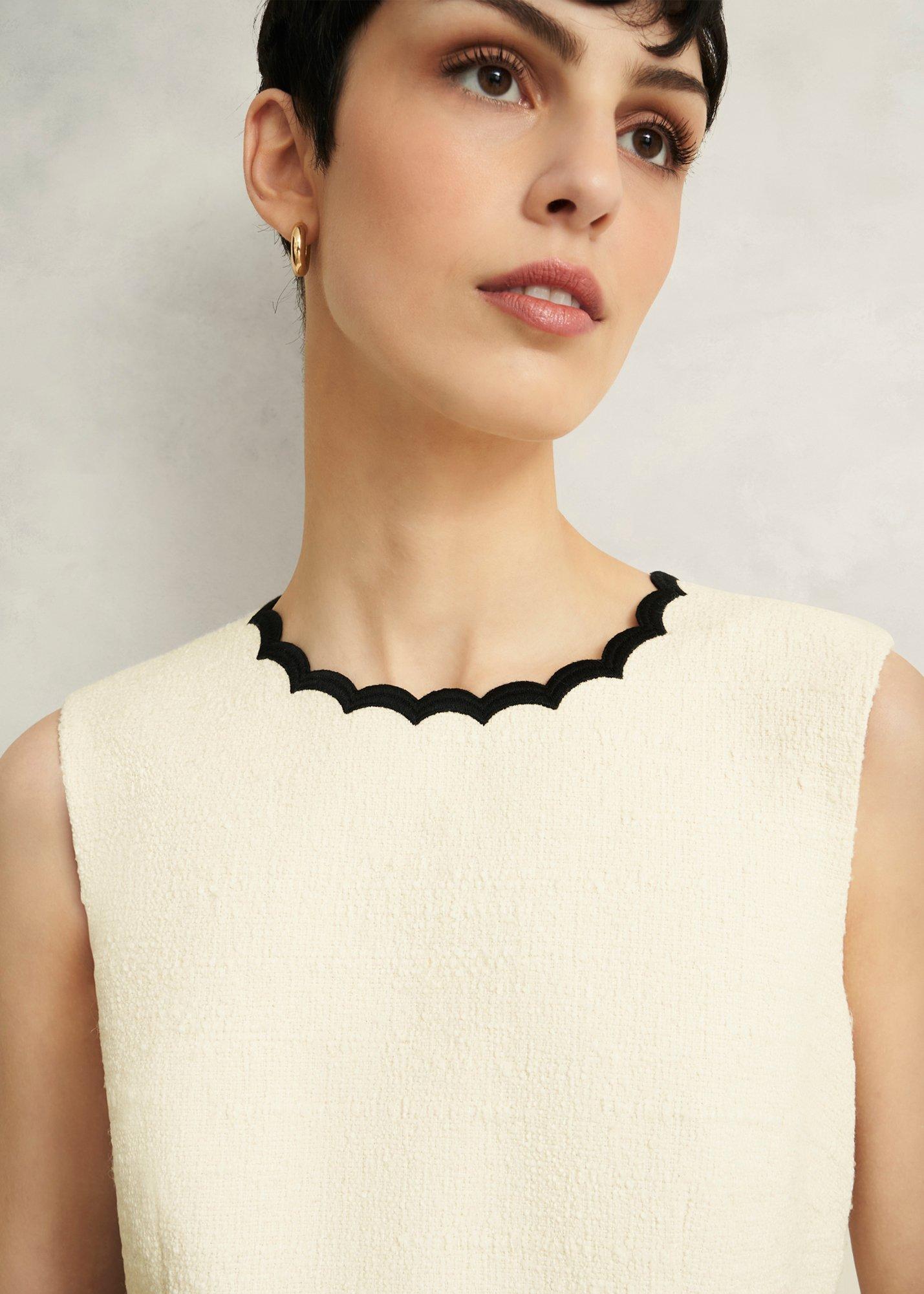 Laskett Boucle Mini Dress, Buttercream, hi-res