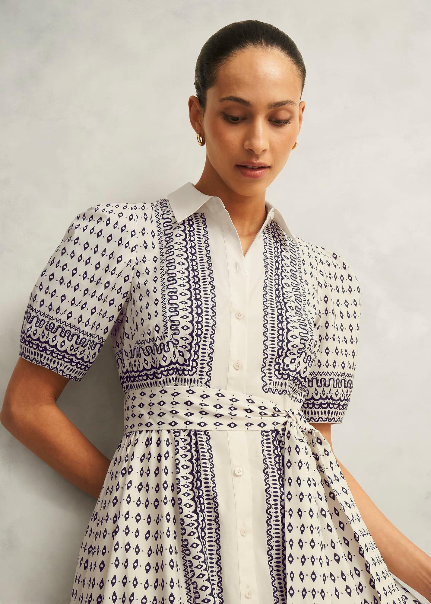 Suri Dress, Cream Navy, hi-res