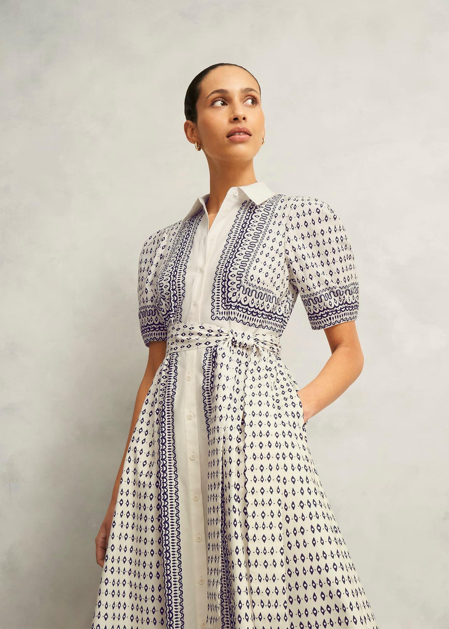 Suri Dress, Cream Navy, hi-res
