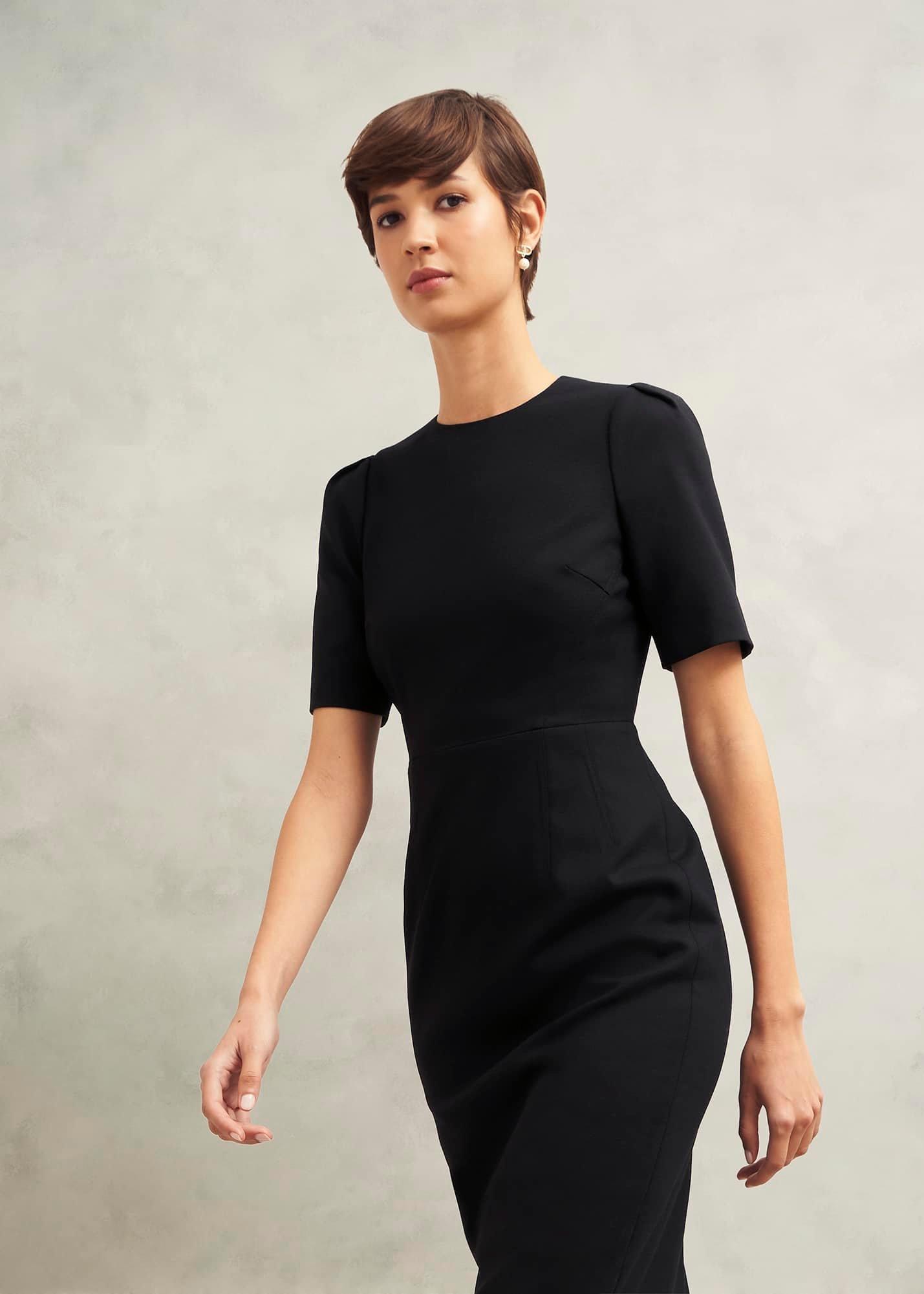 Casey Dress With Wool, Black, hi-res