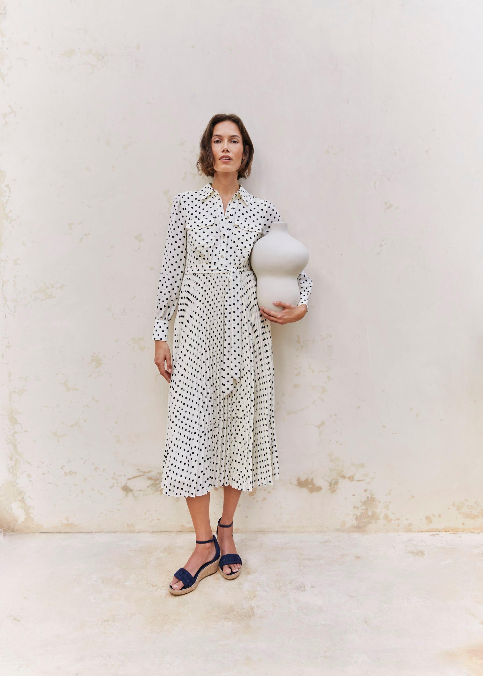 Larina Dress, Ivory Navy, hi-res