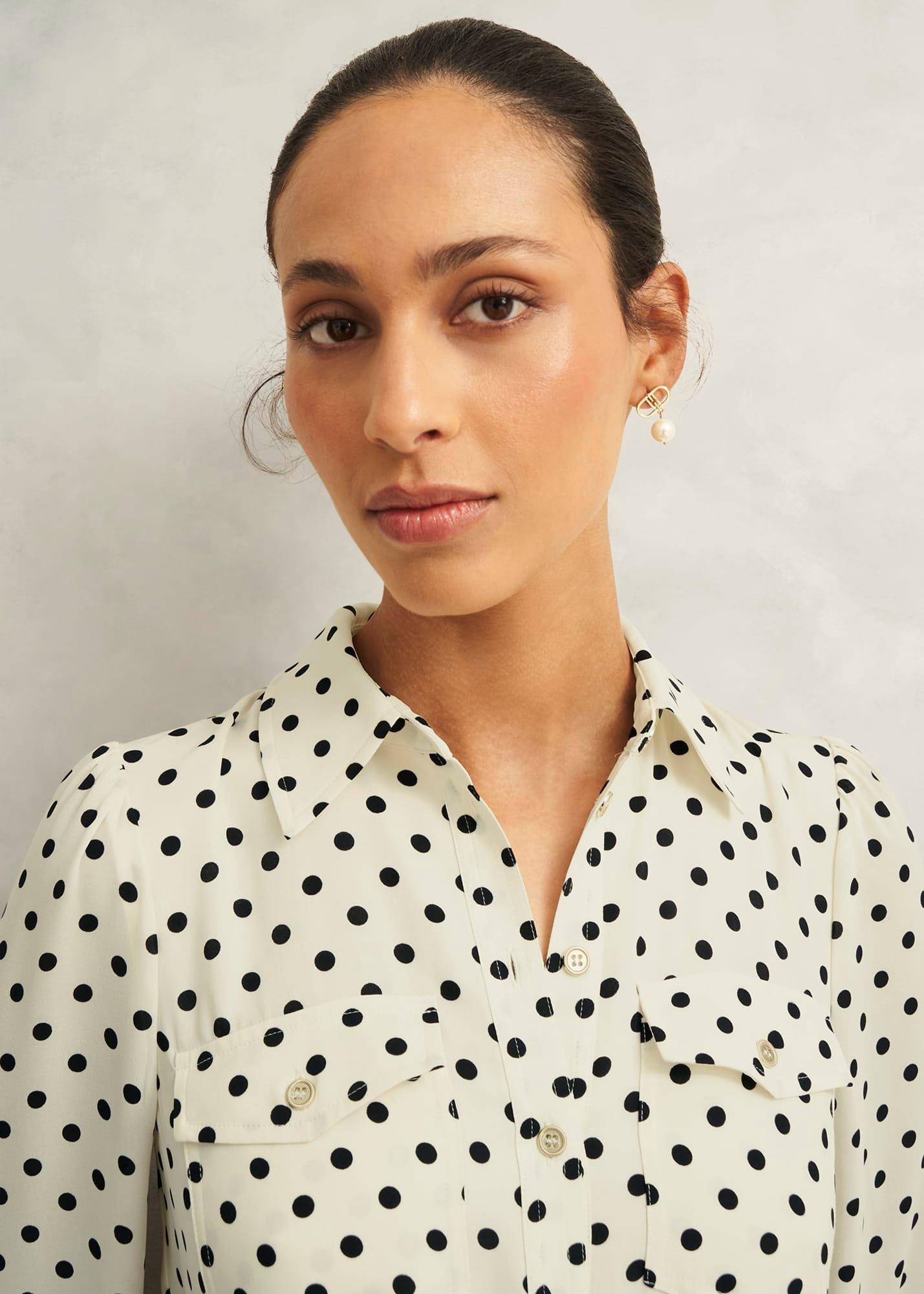 Larina Dress, Ivory Navy, hi-res