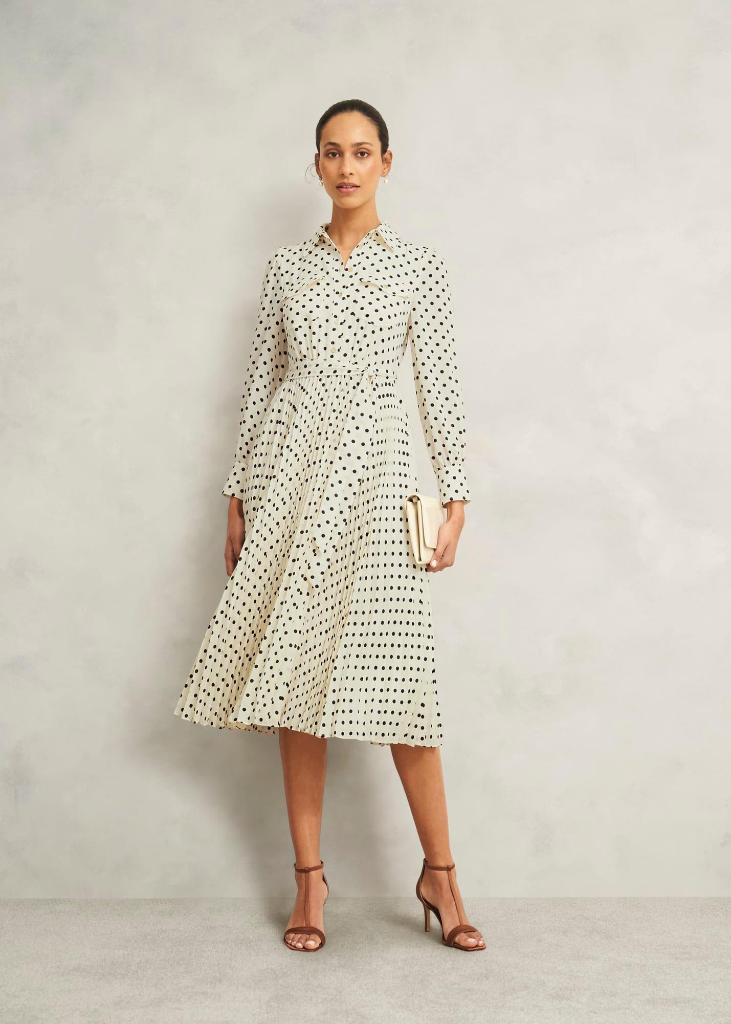 Petite Larina Dress, Ivory Navy, hi-res