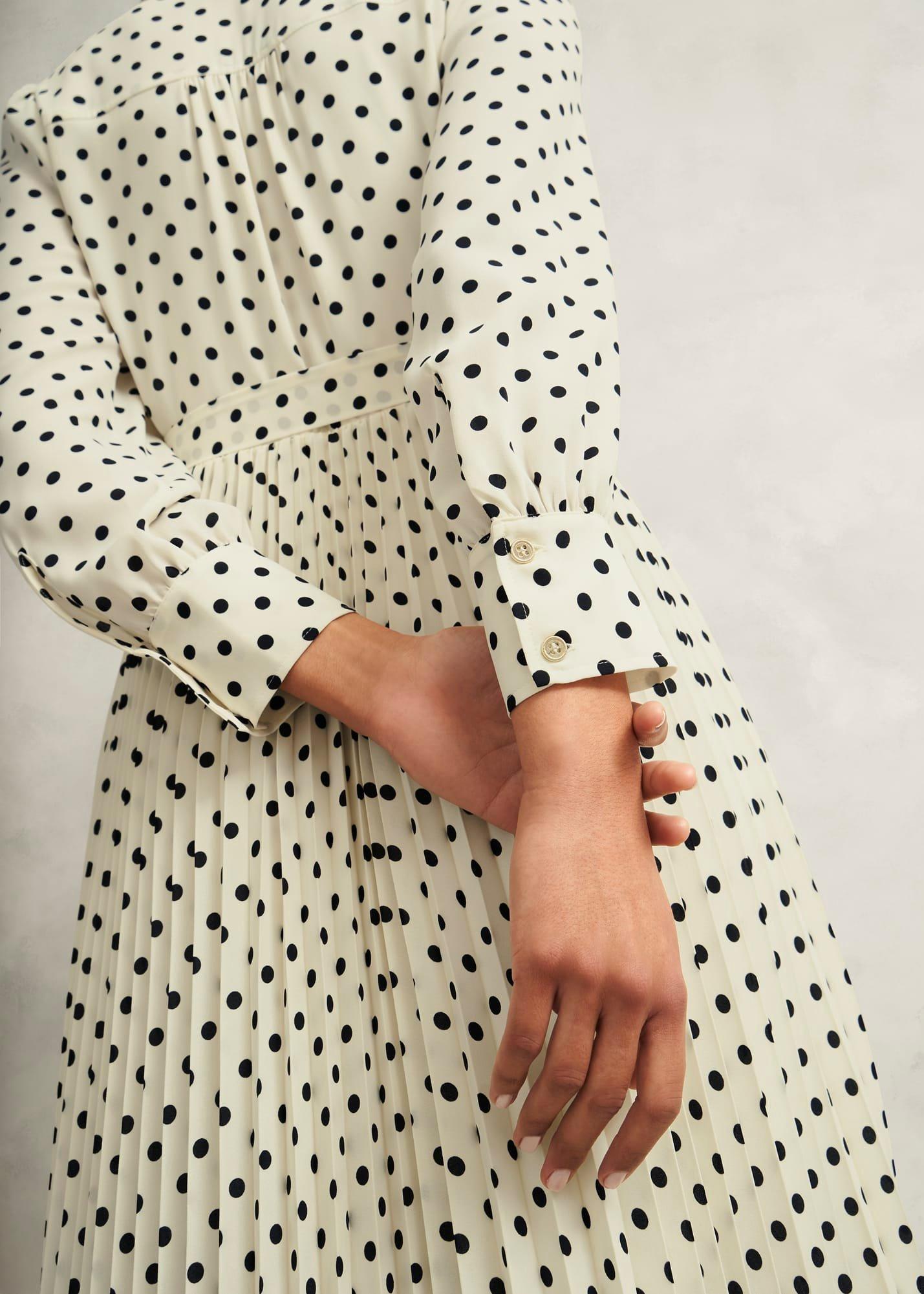 Petite Larina Dress, Ivory Navy, hi-res