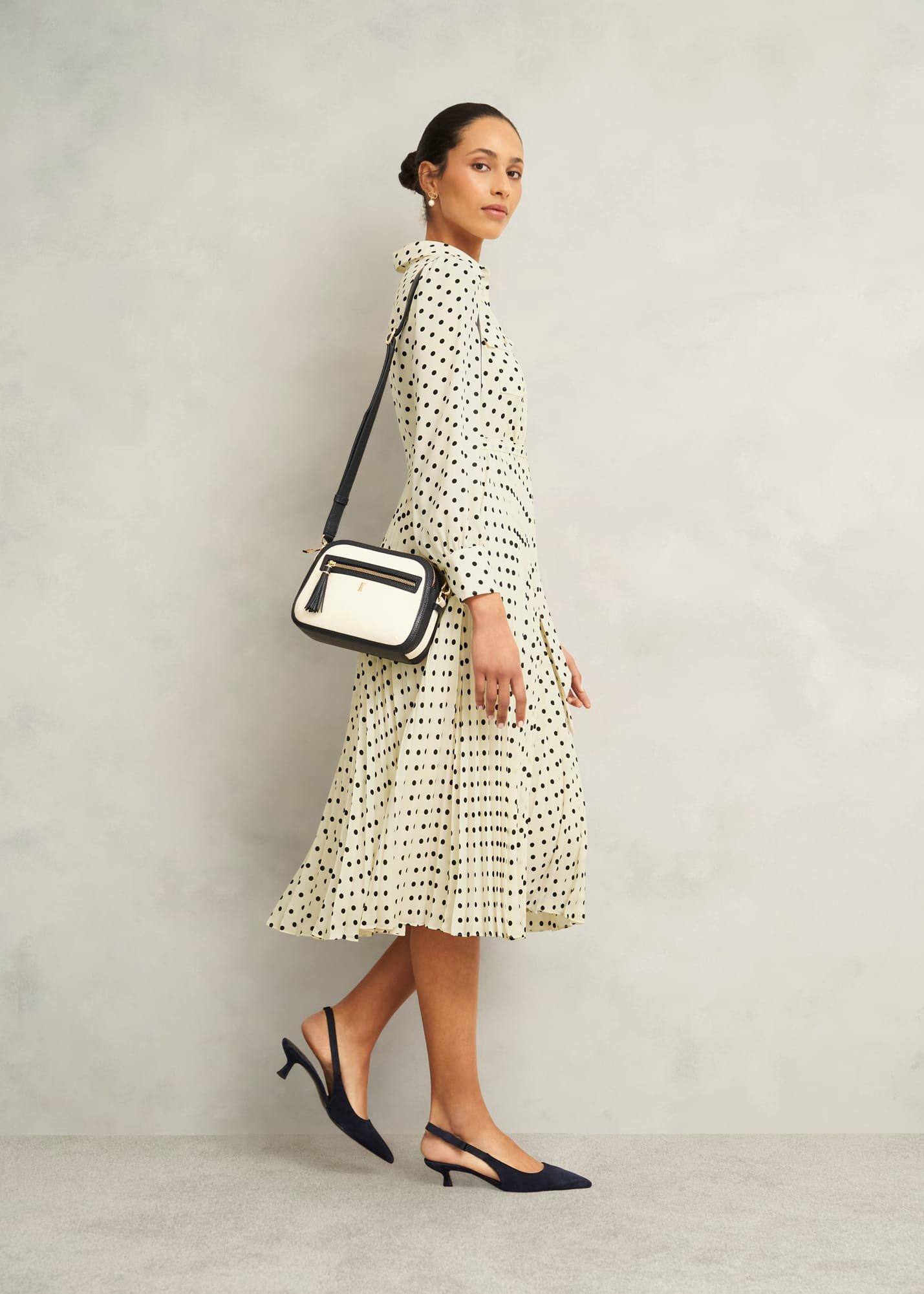 Petite Larina Dress, Ivory Navy, hi-res