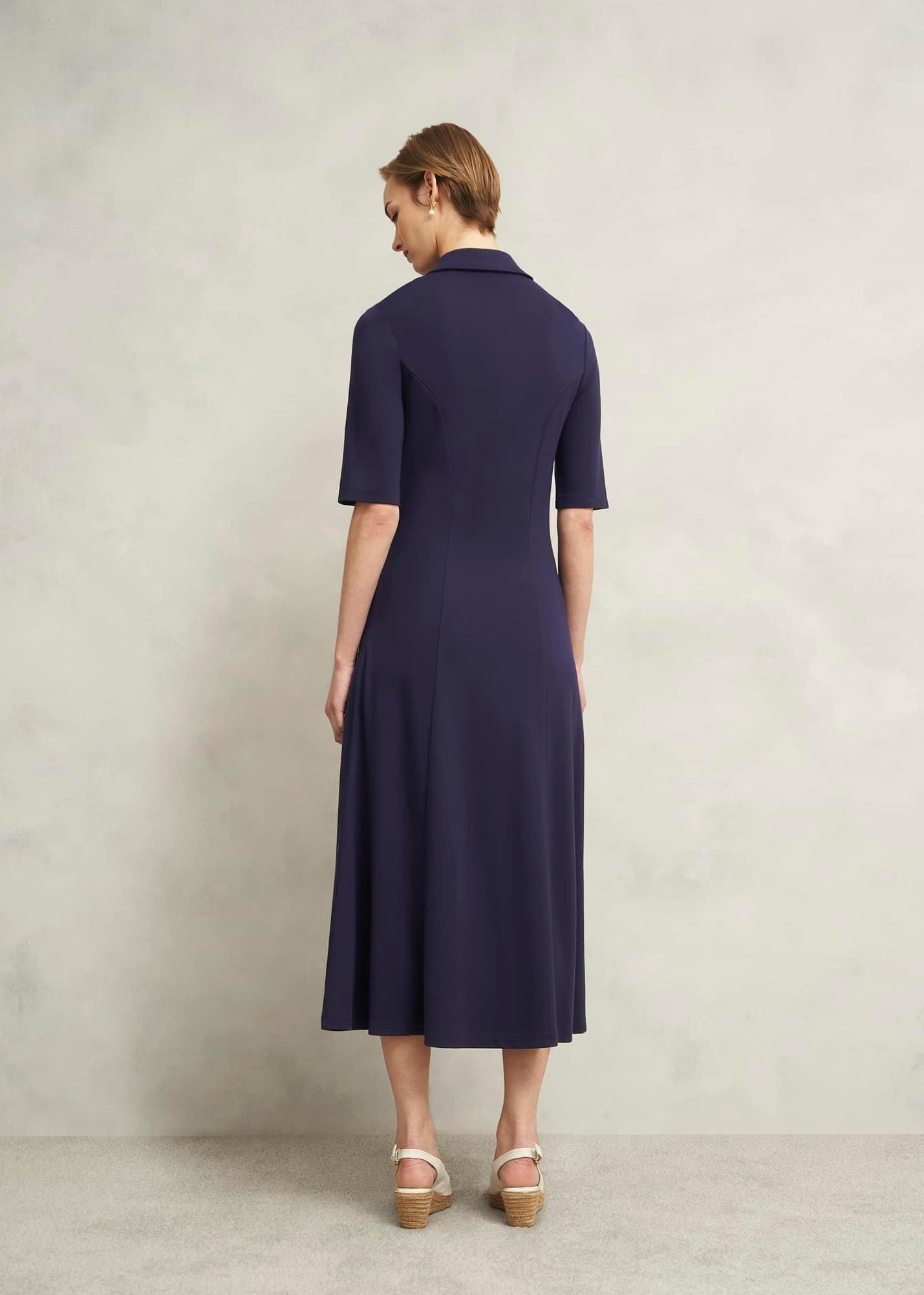 Azaria Ponte Dress, True Navy, hi-res