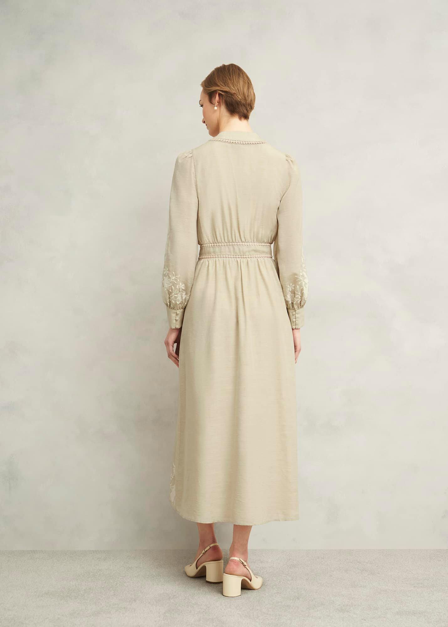 Frida Embroidered Dress, Beige, hi-res