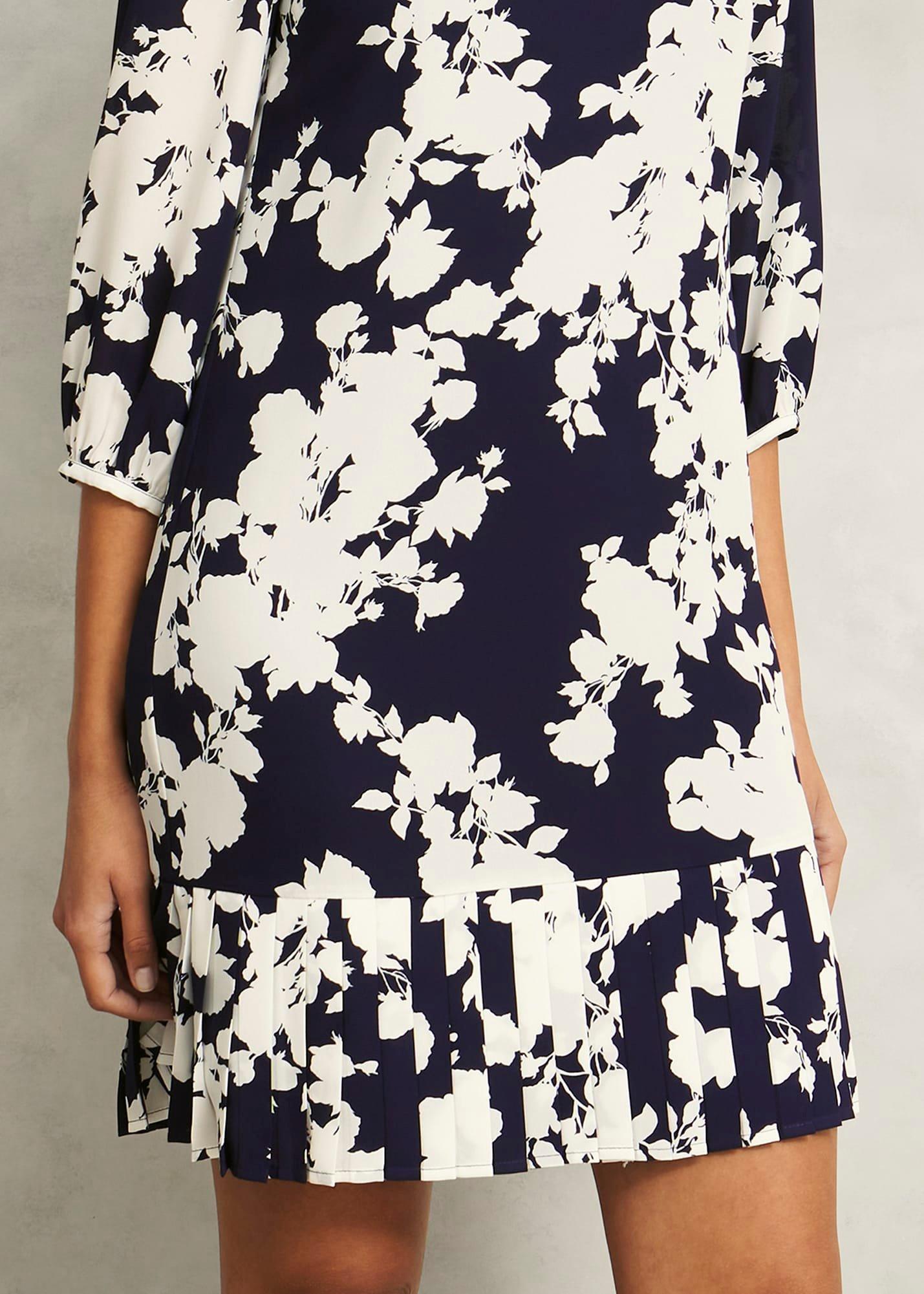 Liana Floral Dress, Midnight Ivory, hi-res
