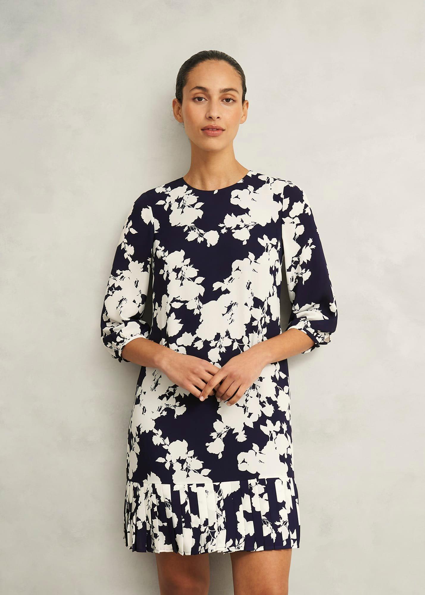 Petite Liana Floral Dress, Midnight Ivory, hi-res
