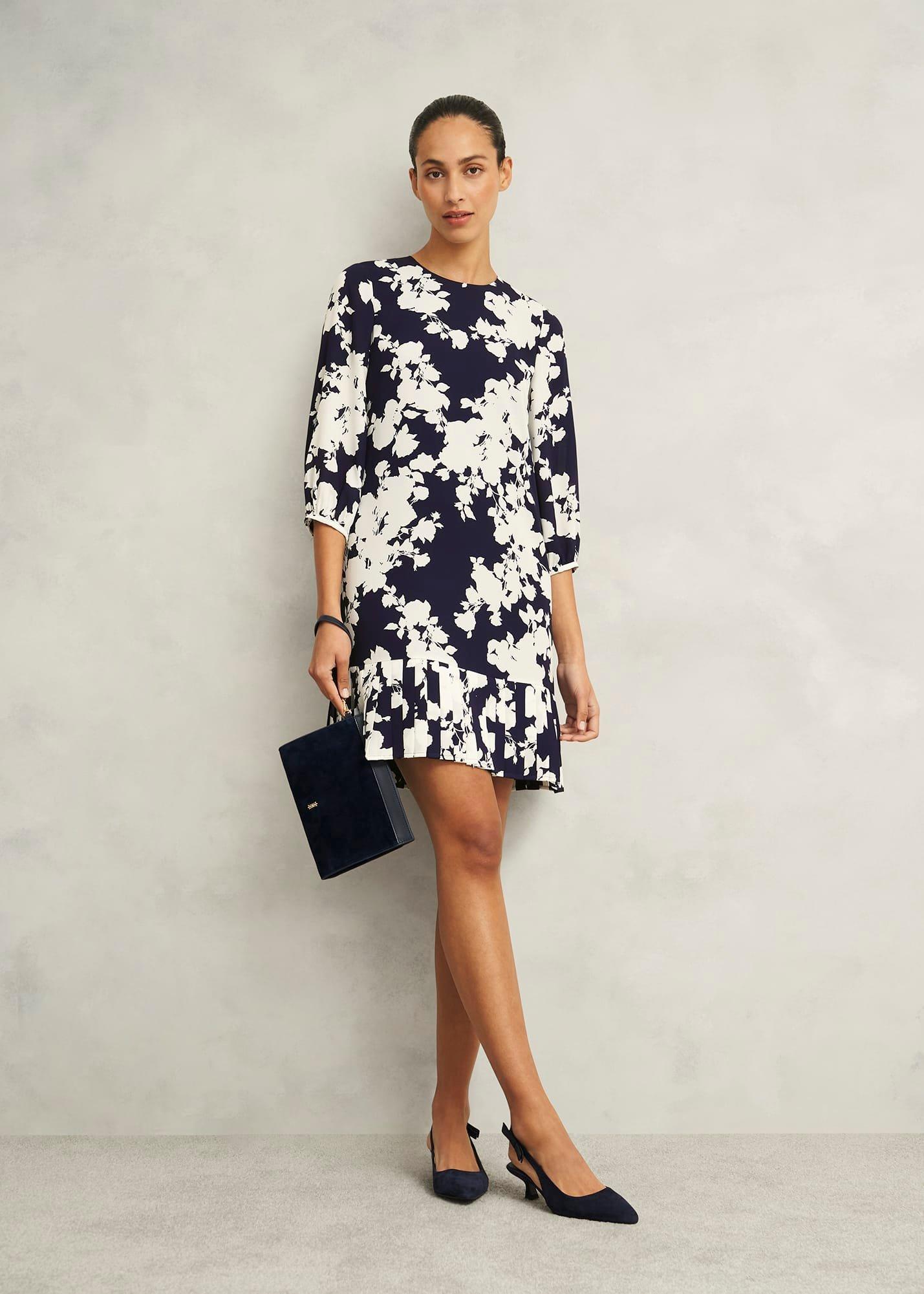 Petite Liana Floral Dress, Midnight Ivory, hi-res