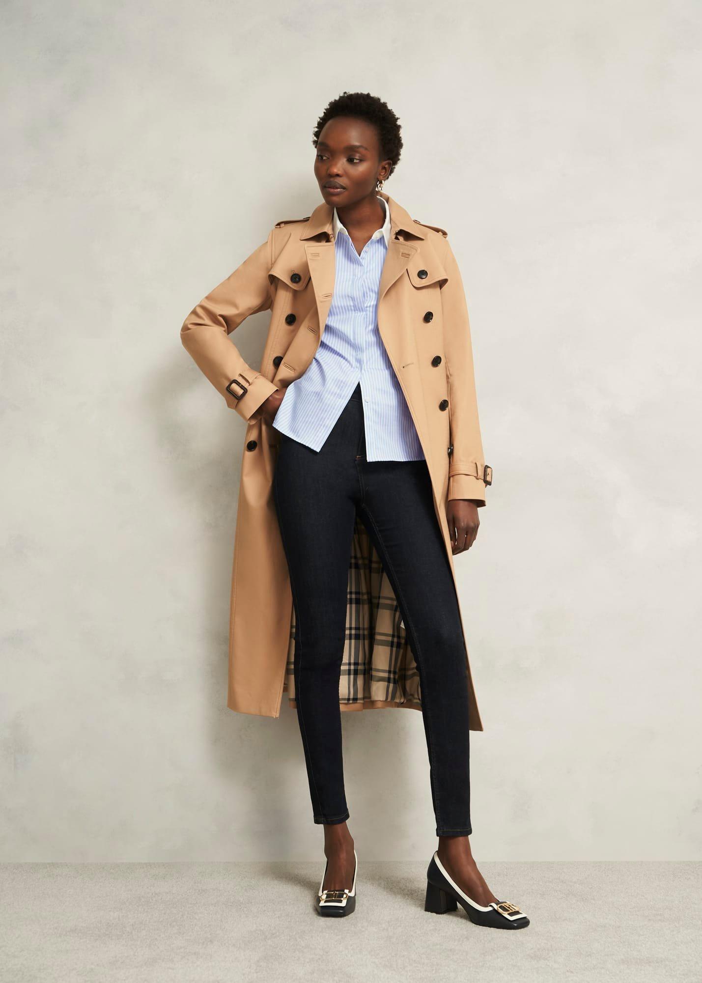 Victoria Cotton Blend Shirt, Pale Blue White, hi-res