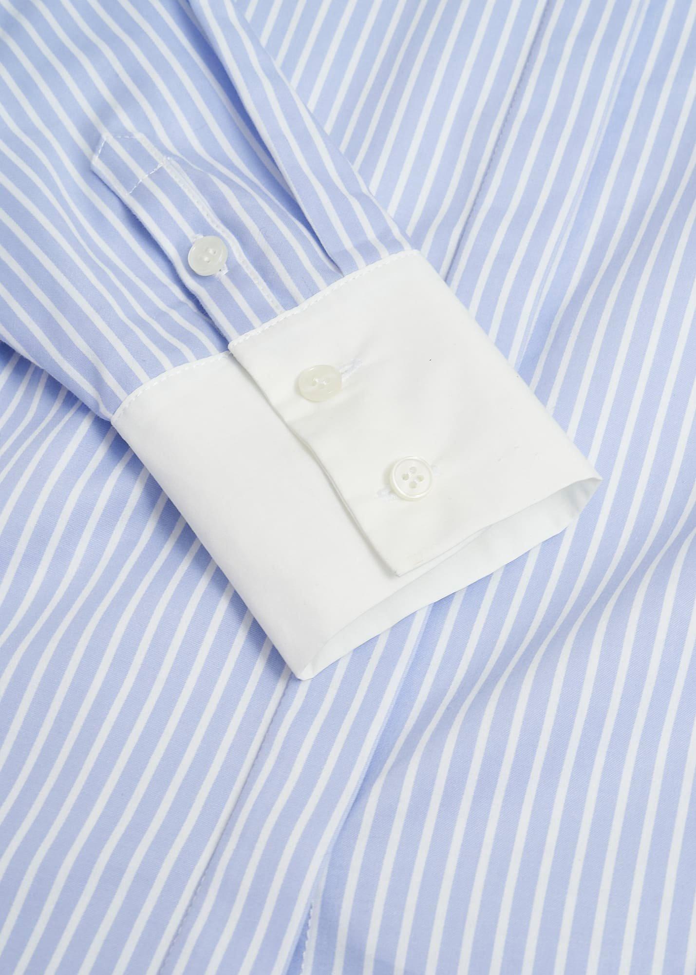 Victoria Cotton Blend Shirt, Pale Blue White, hi-res