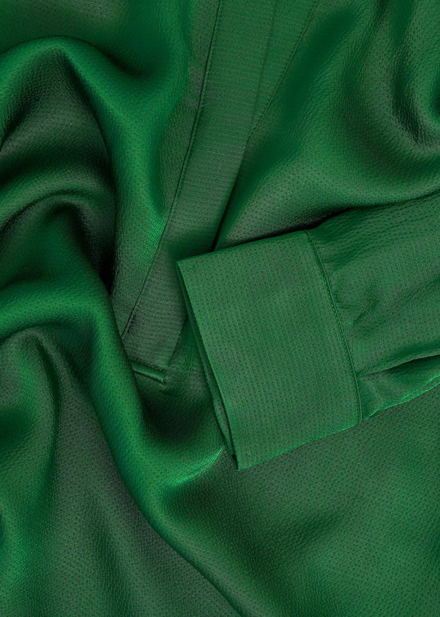 Jade Satin Blouse, Verdant Green, hi-res