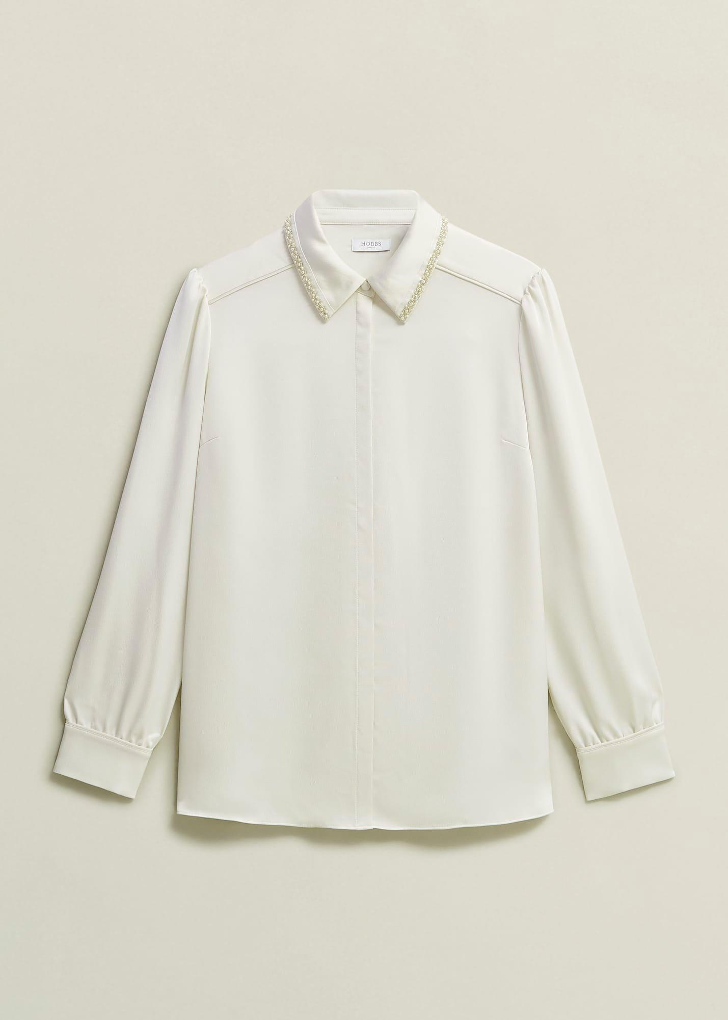 Maisey Embelished Shirt, Ivory, hi-res