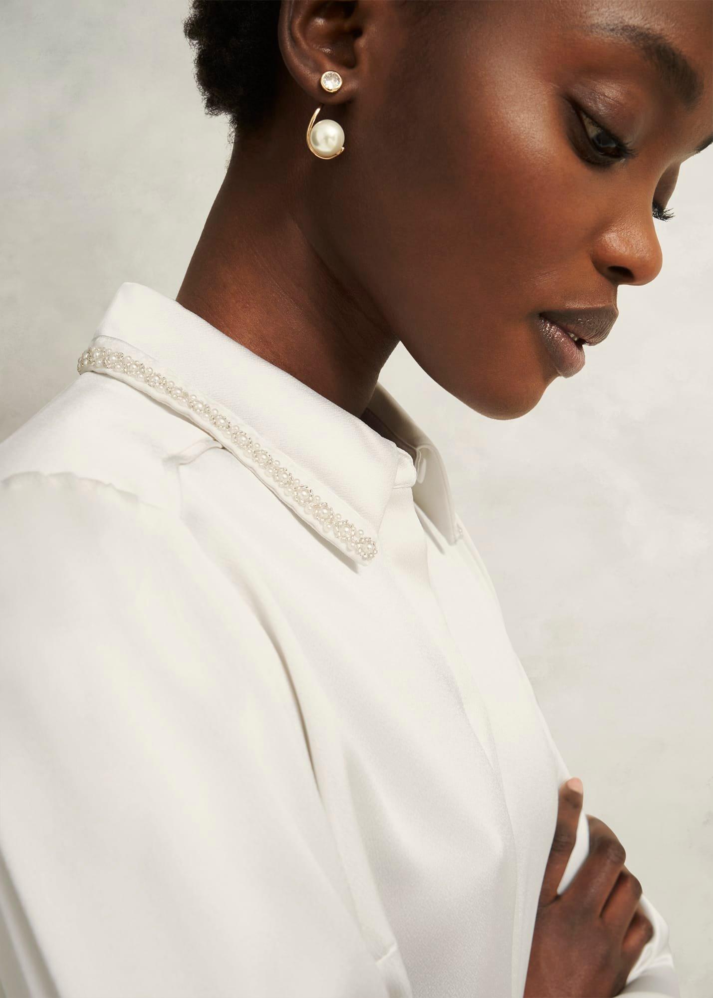 Maisey Embelished Shirt, Ivory, hi-res
