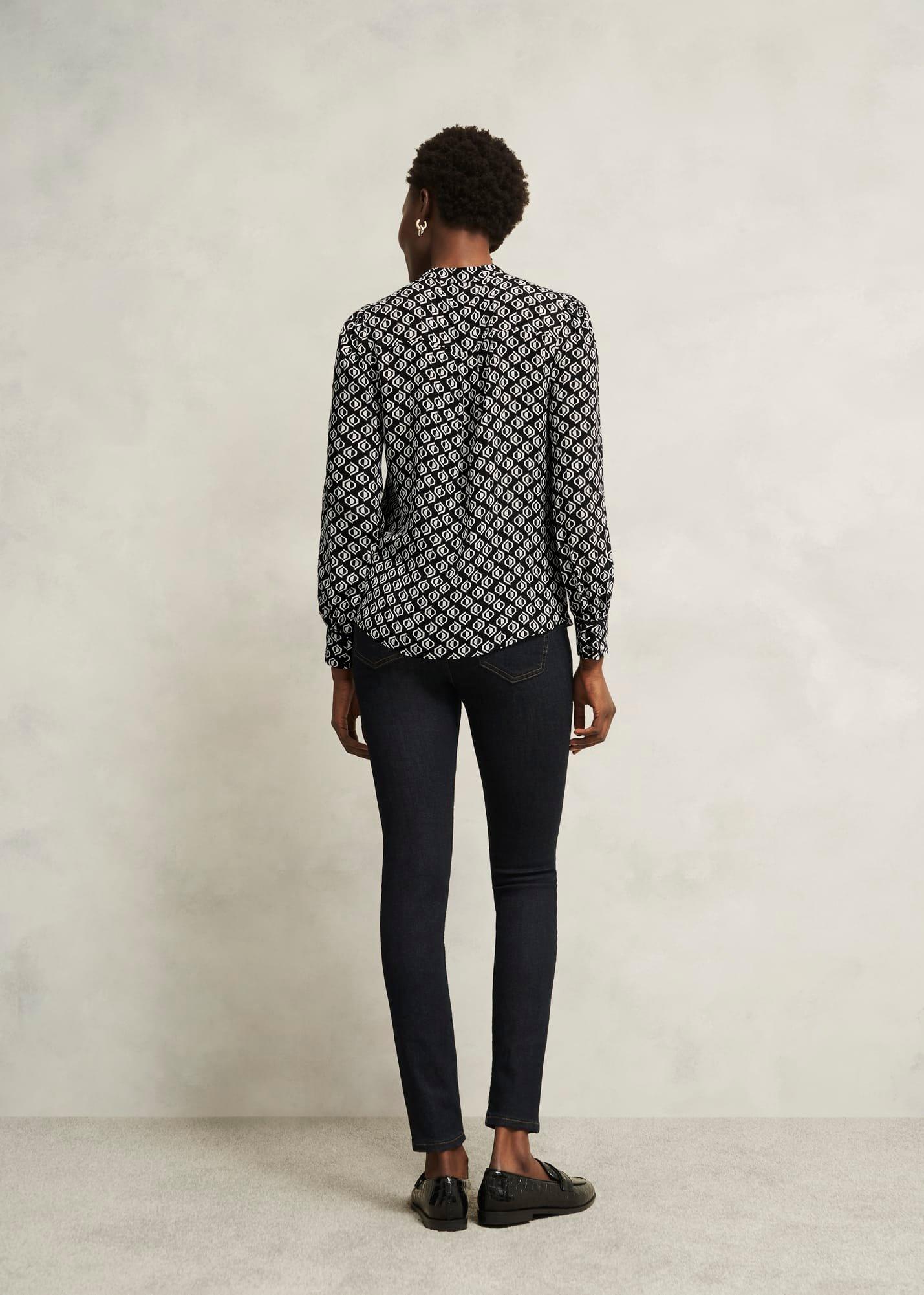 Alba Blouse, Black Cream, hi-res