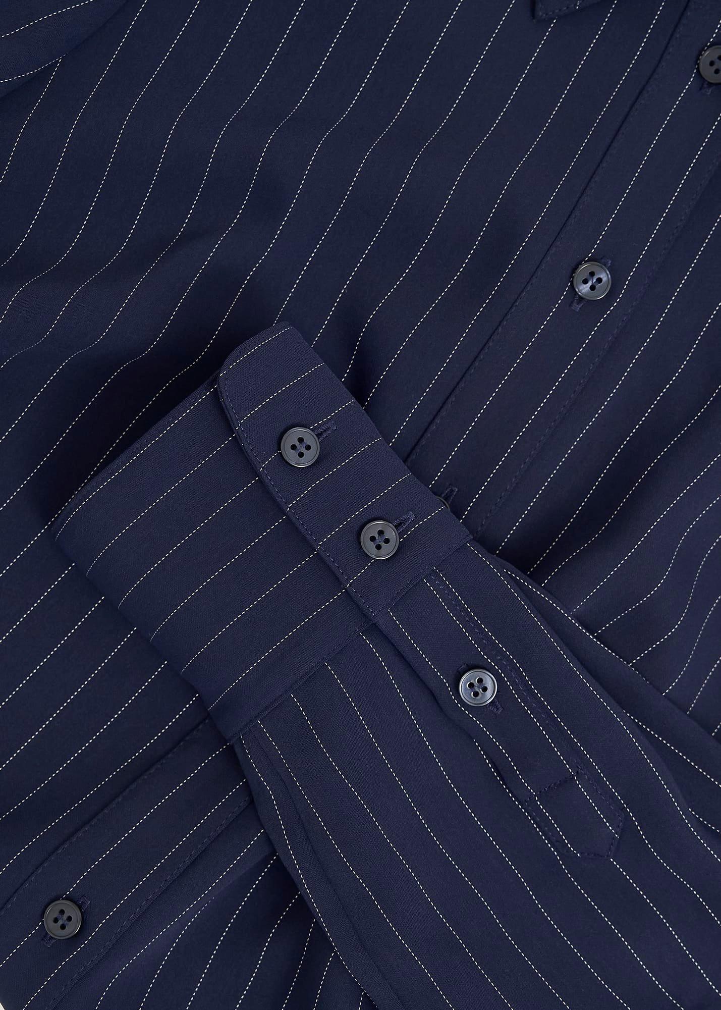 Hadley Pinstripe Shirt, Midnight Ivory, hi-res