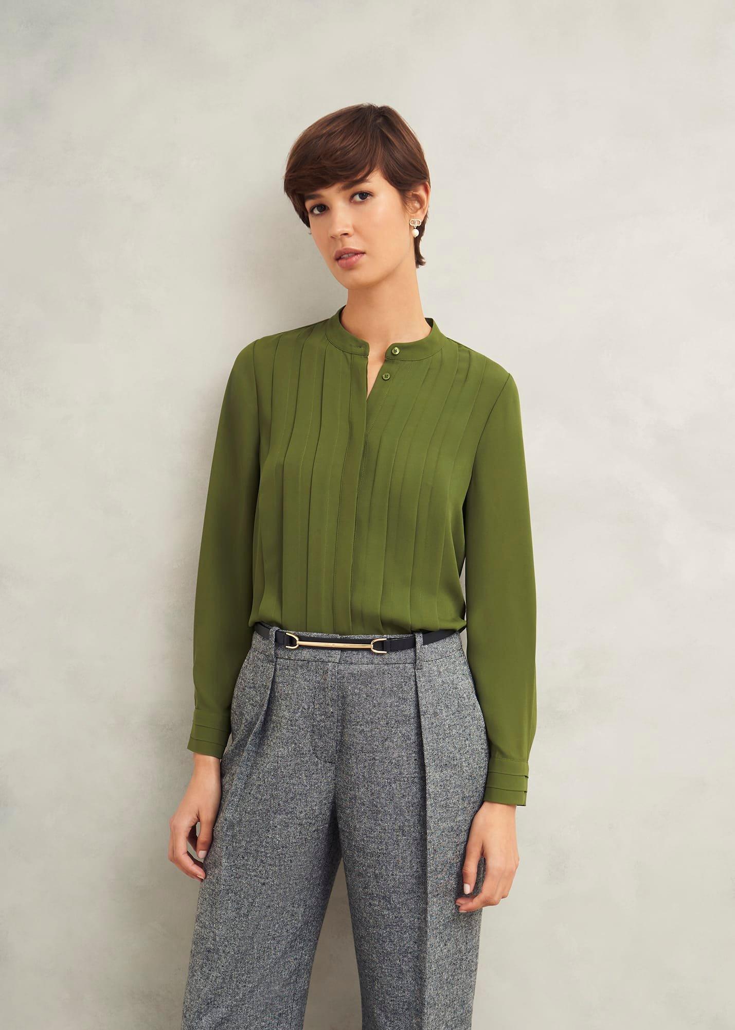 Arizona Blouse, Moss Green, hi-res