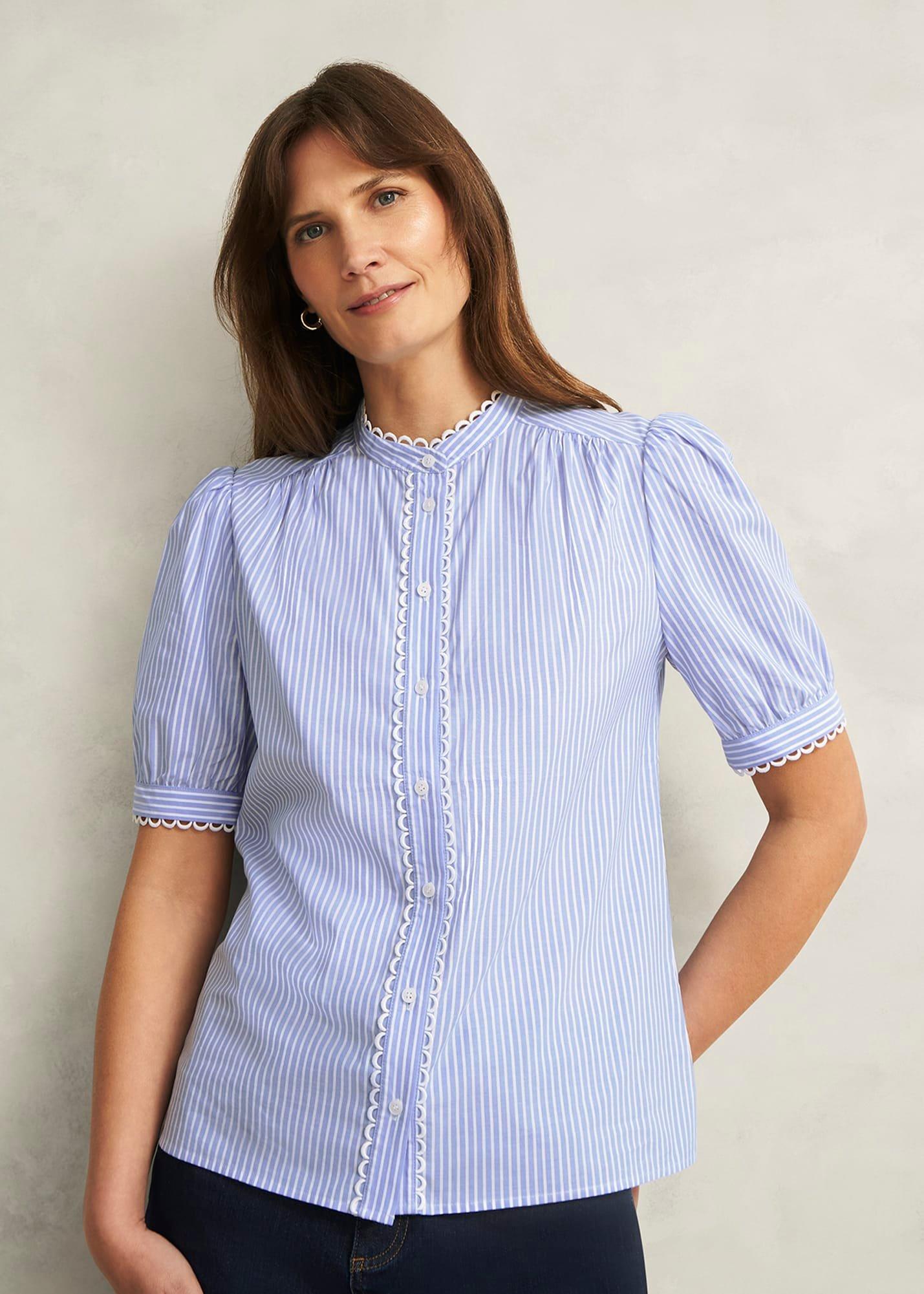 Charley Blouse, Blue Ivory, hi-res
