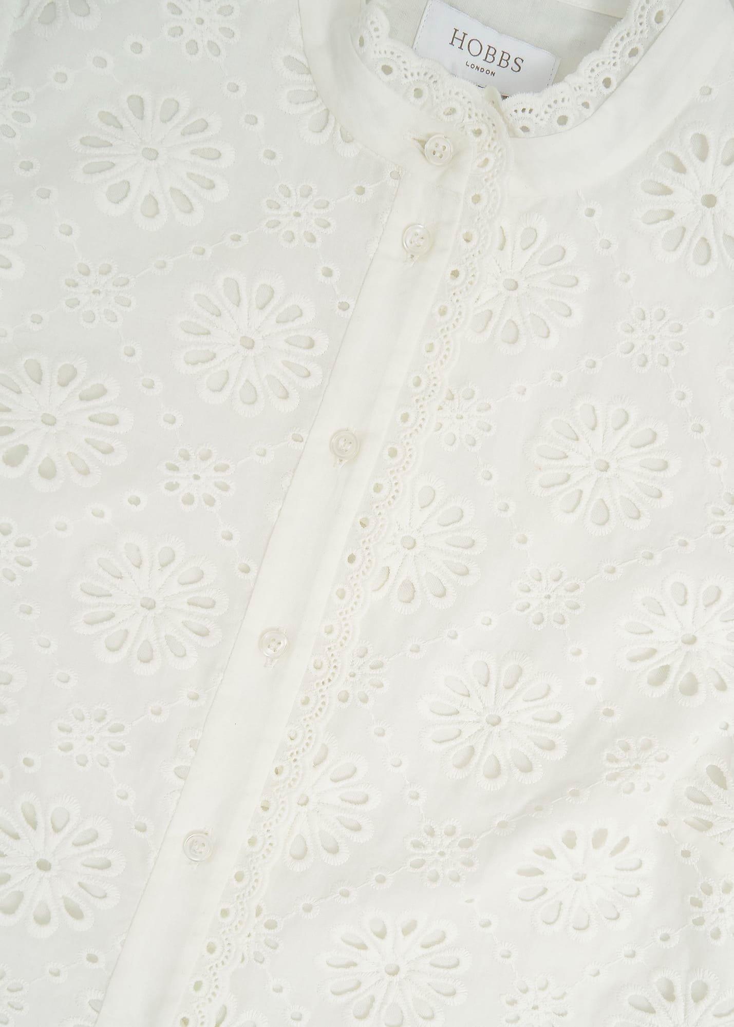 Cassie Broderie Top, White, hi-res