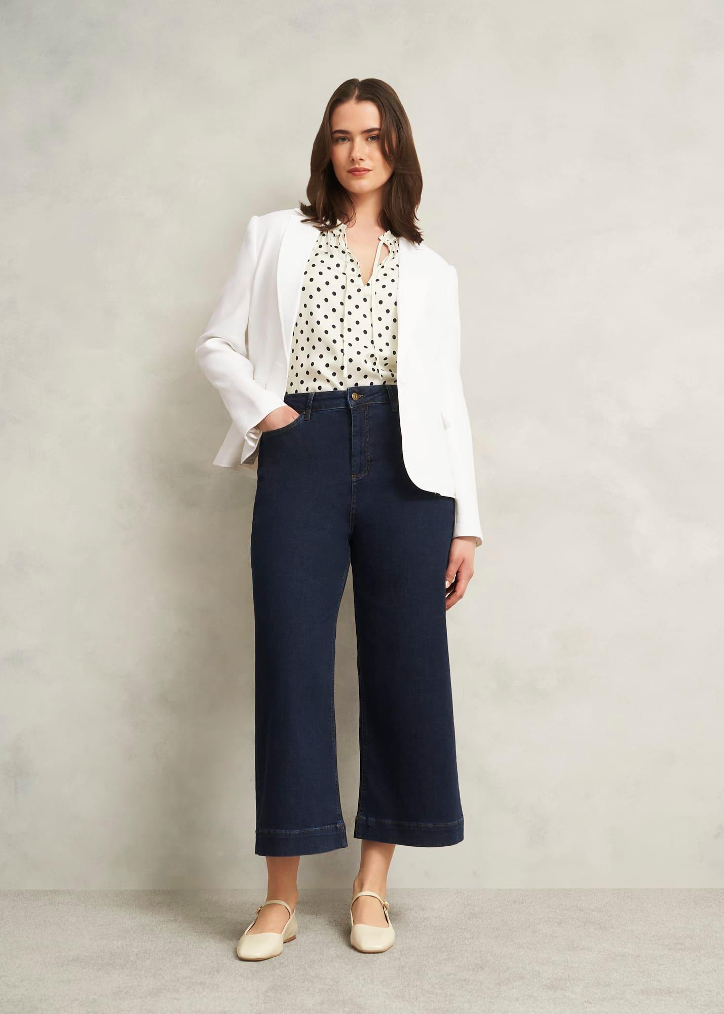 Adriel Blouse, Ivory Navy, hi-res