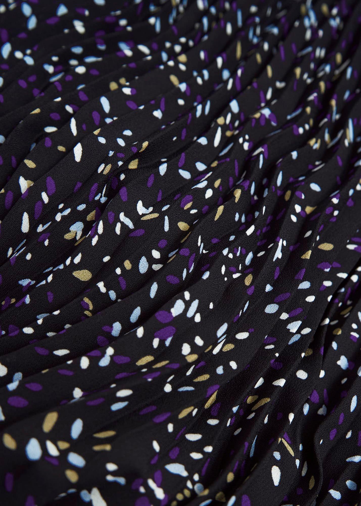 Teia Pleated Skirt, Black Multi, hi-res