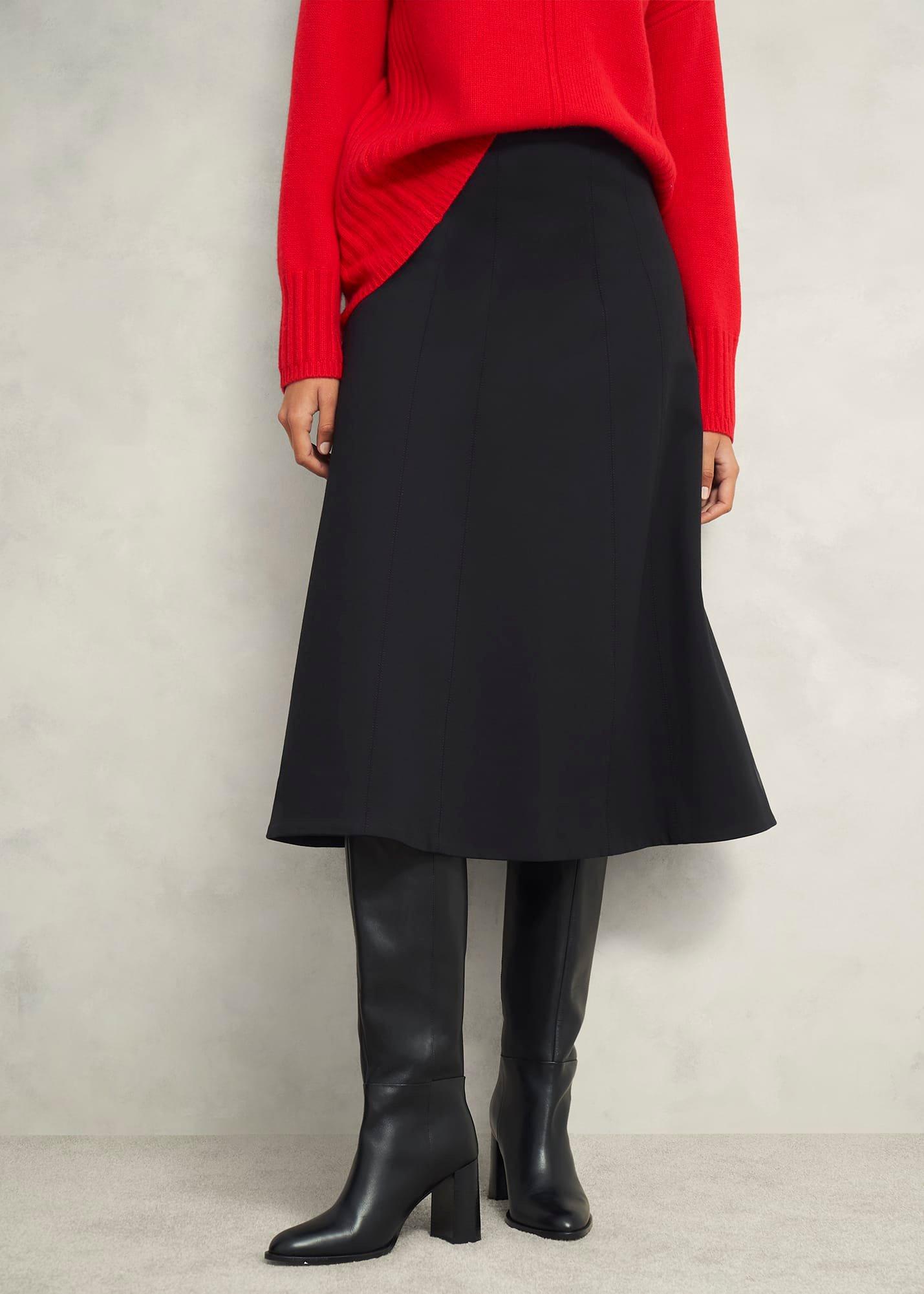 Adley Ponte Skirt, Black, hi-res