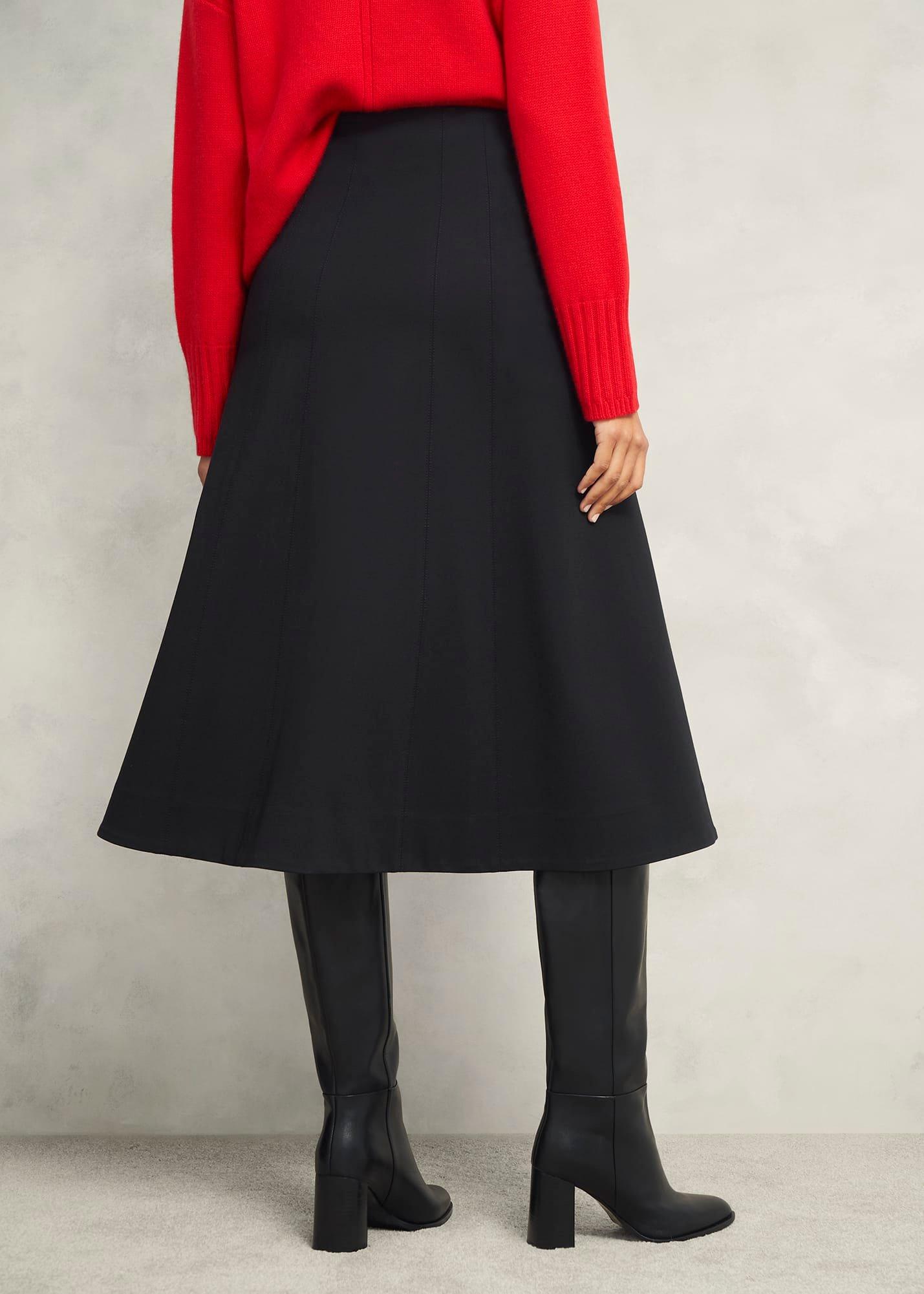 Adley Ponte Skirt, Black, hi-res