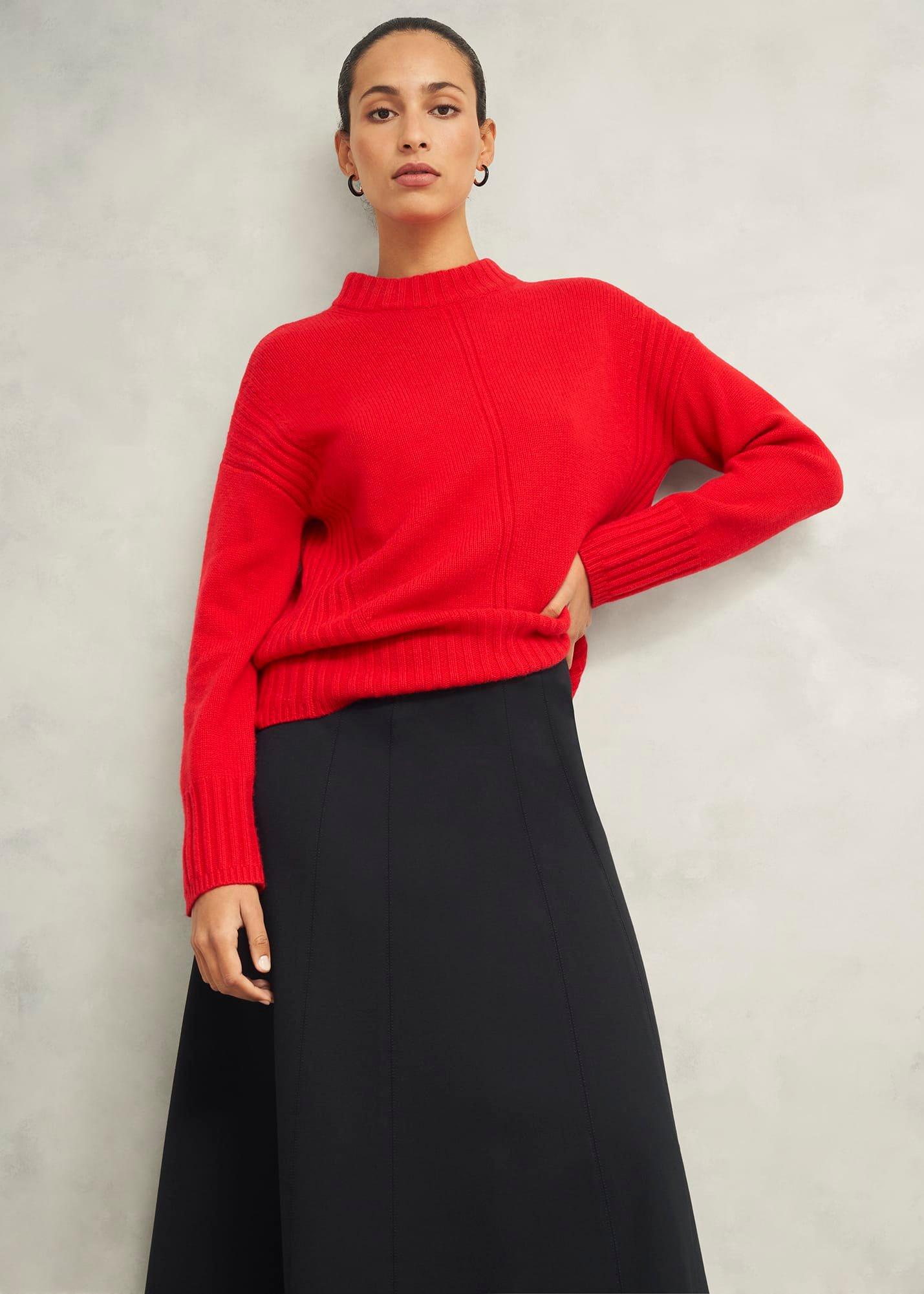 Adley Ponte Skirt, Black, hi-res